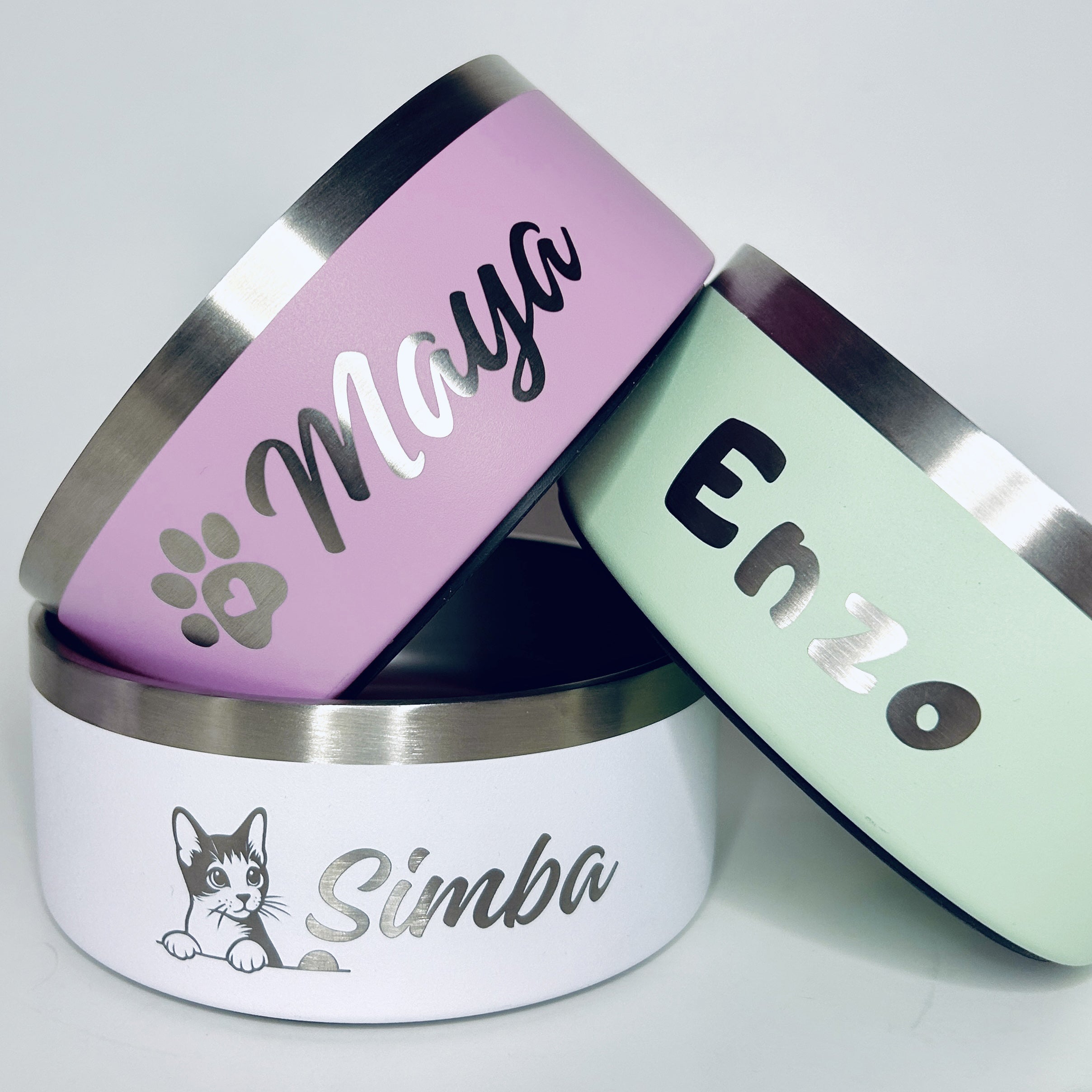 Gamelle personnalisée pour chien et chat lilas