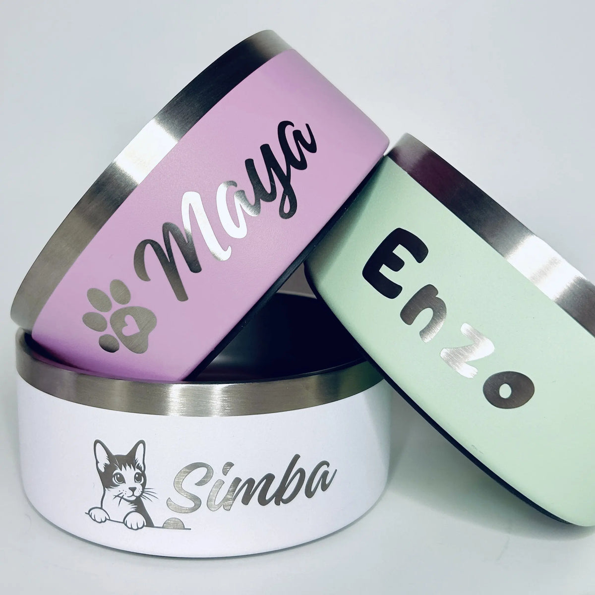 Gamelle personnalisée pour chien et chat lilas Nelly et Cie inc.