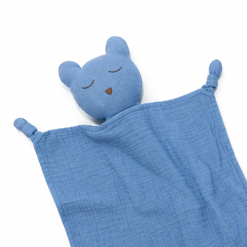 Doudou réconfort ourson bleu