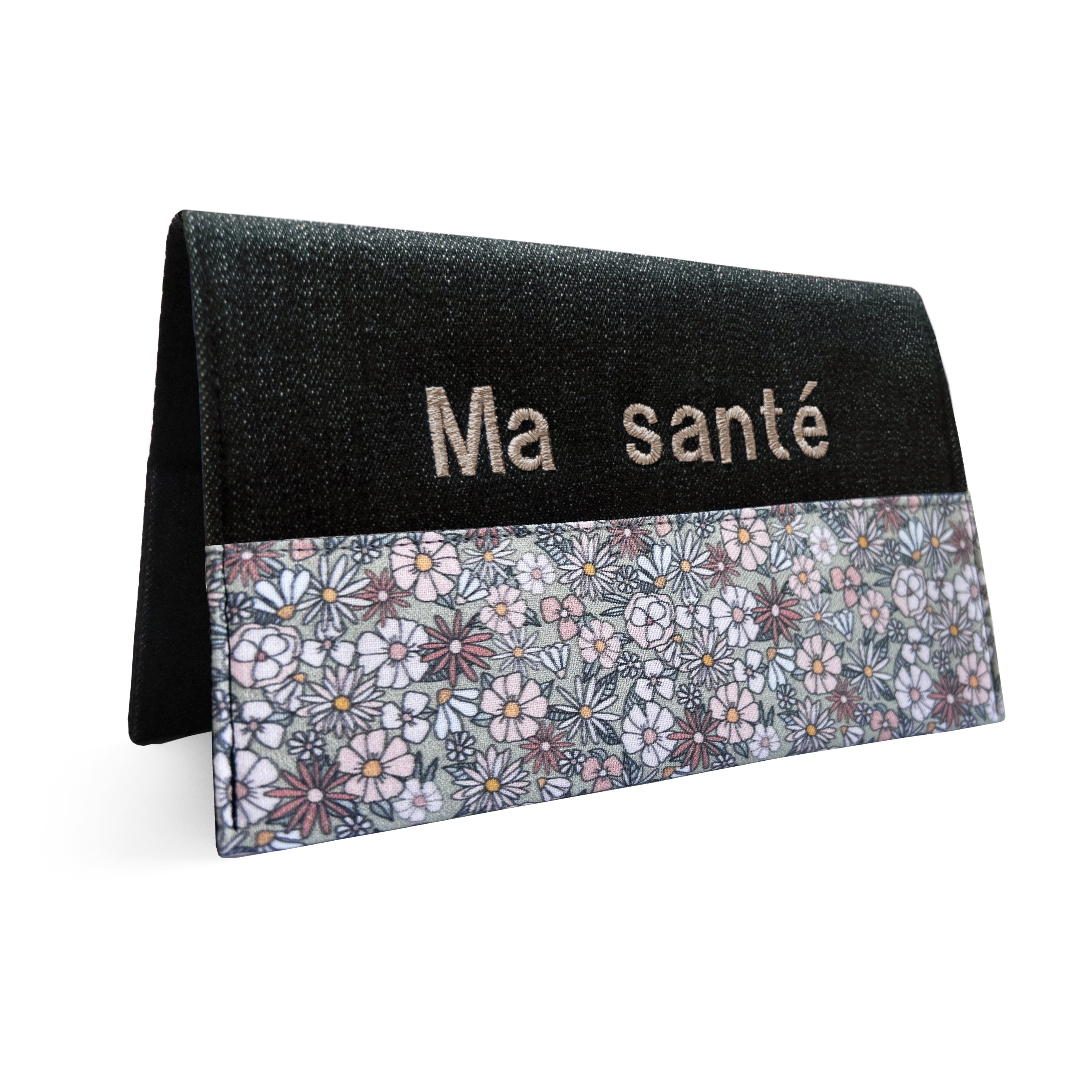 Protège carnet de santé personnalisé Lolikö Fleur verte