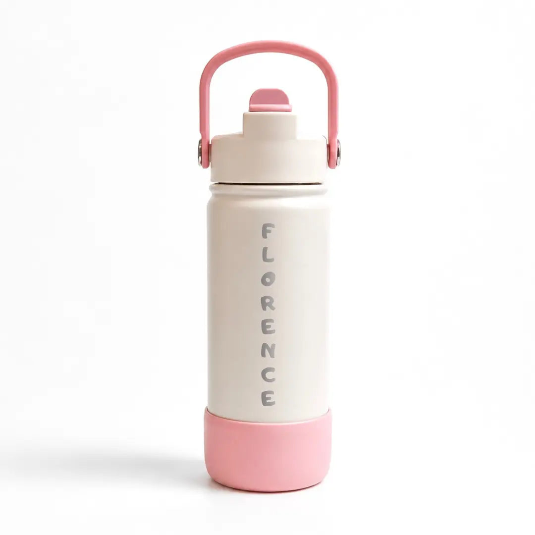 Bouteille d'eau 18oz personnalisée rose pâle ÉDITION LIMITÉE Lolikö
