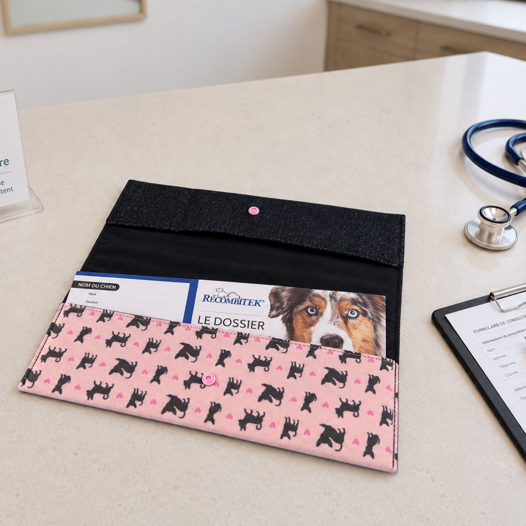 Protège carnet de vaccination Lolikö Chihuahua rose