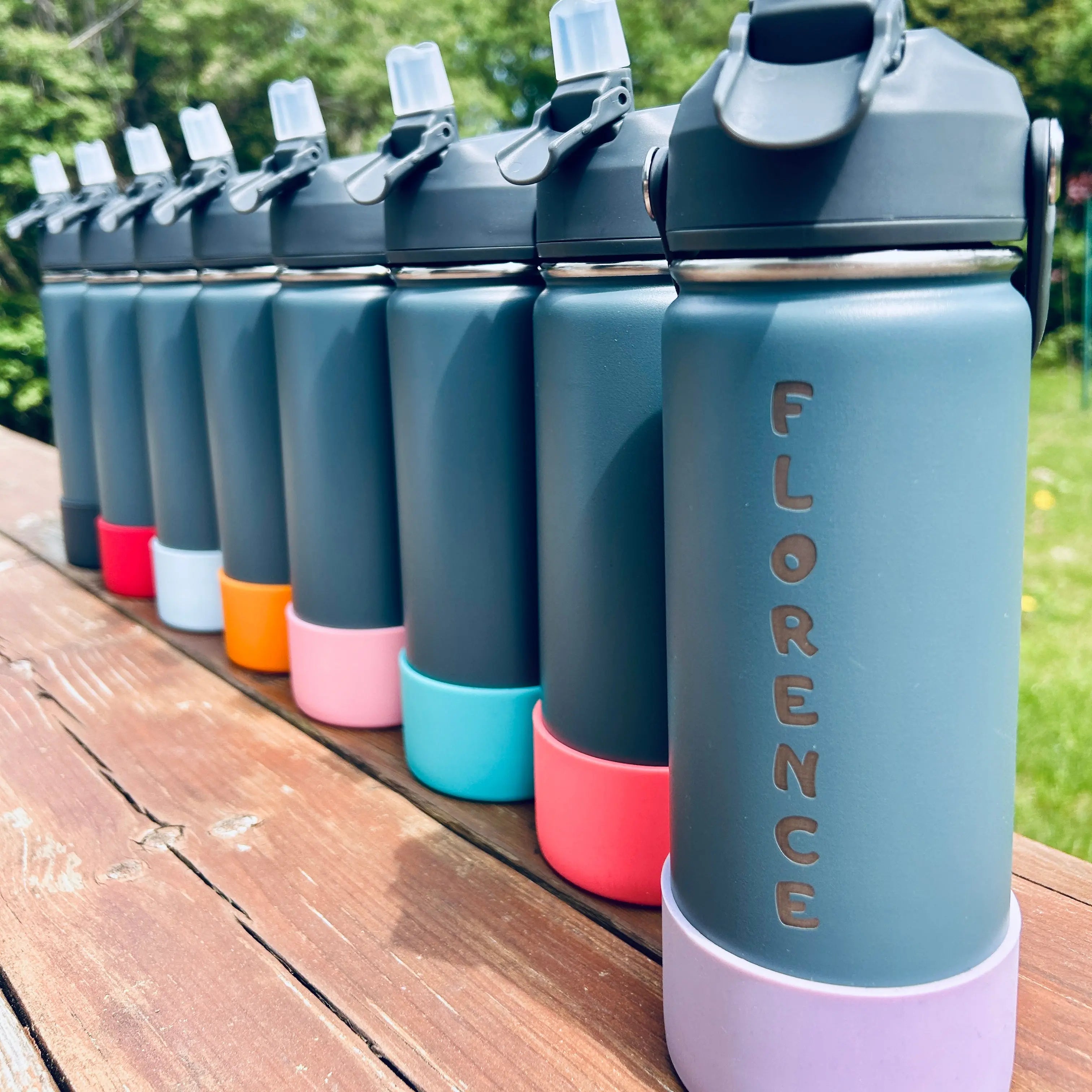Bouteille d'eau personnalisée bleu pâle Lolikö