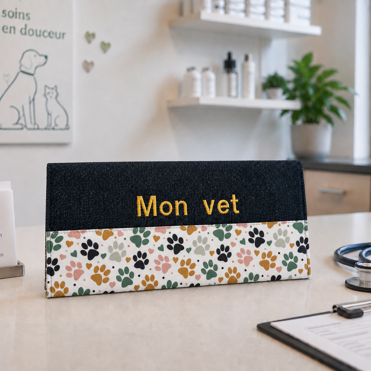 Protège carnet de vaccination Lolikö Pattes multi