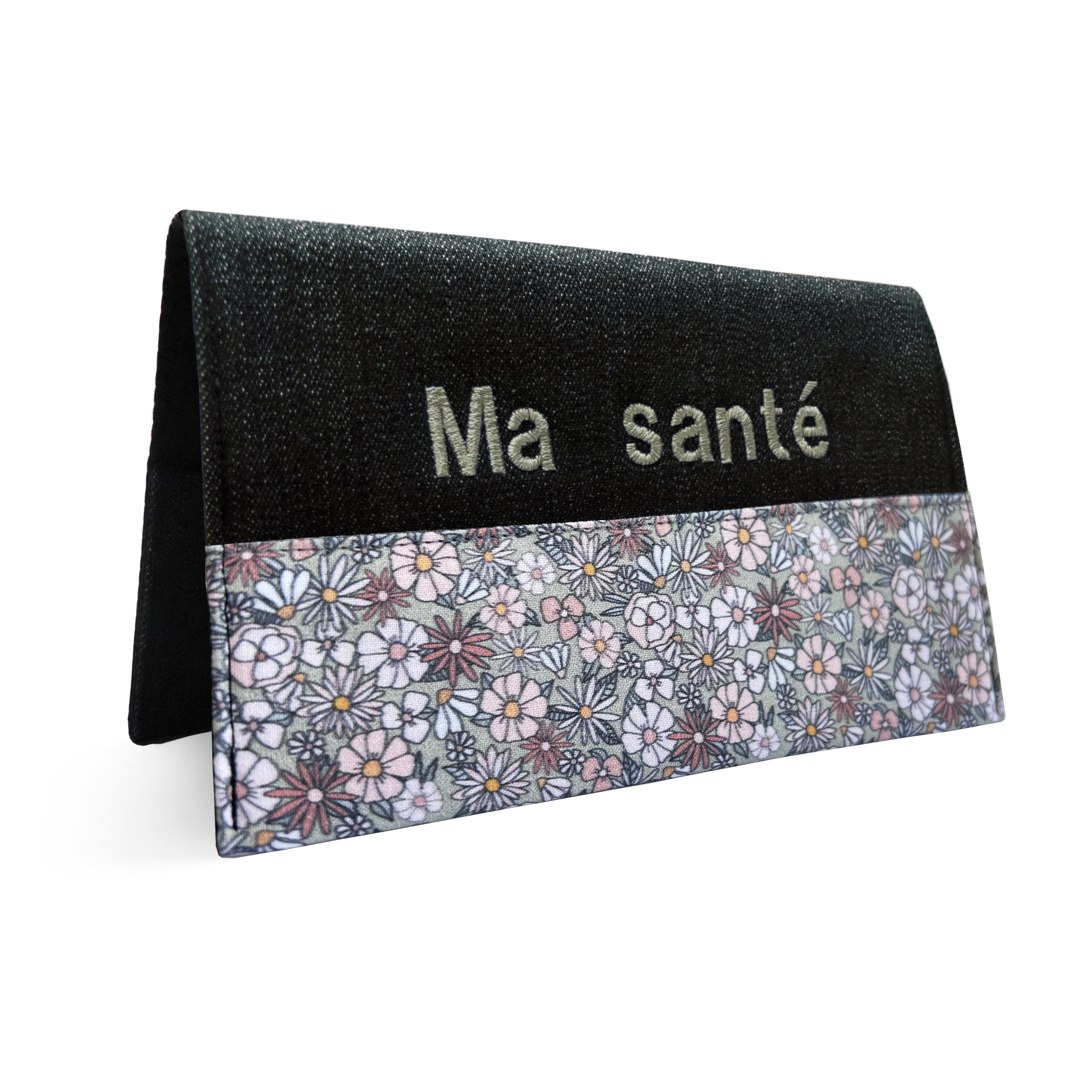 Protège carnet de santé personnalisé Lolikö Fleur verte
