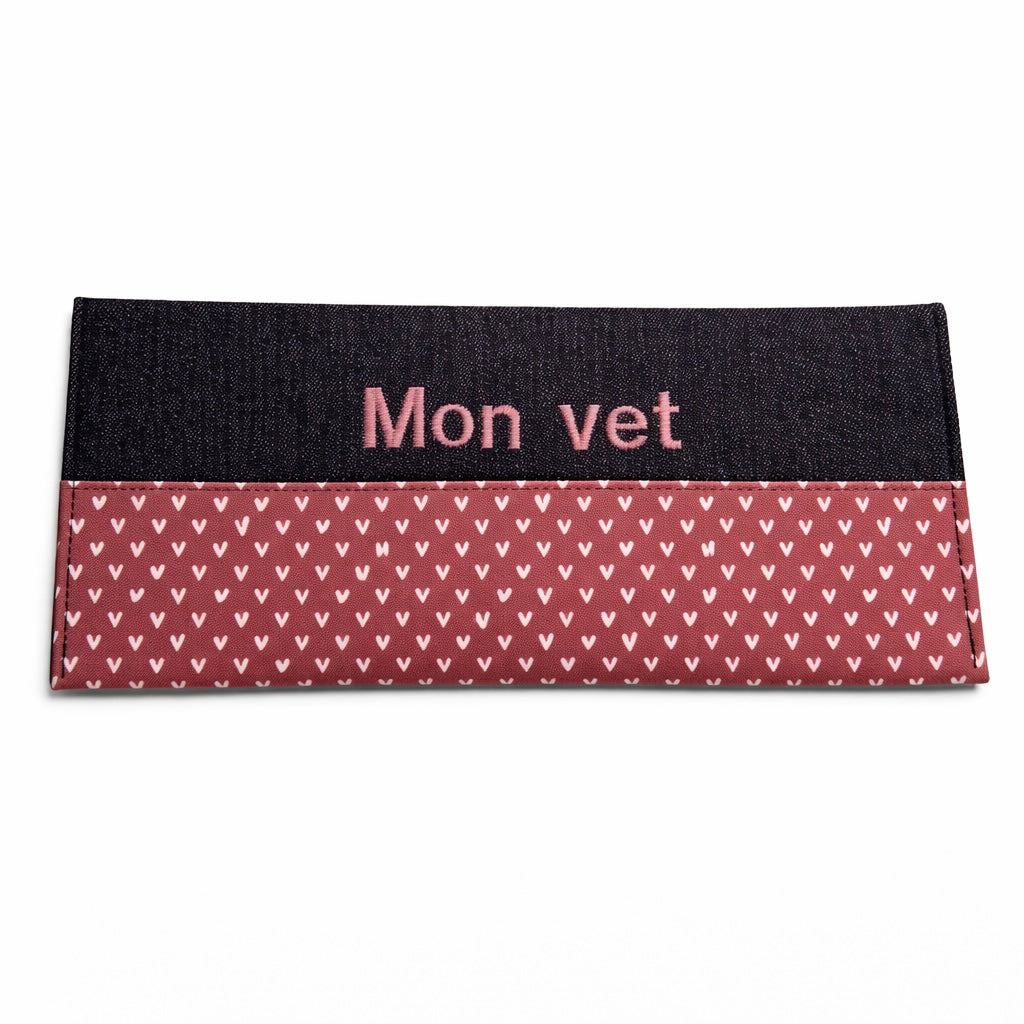 Protège carnet de vétérinaire tel quel Cœur marron