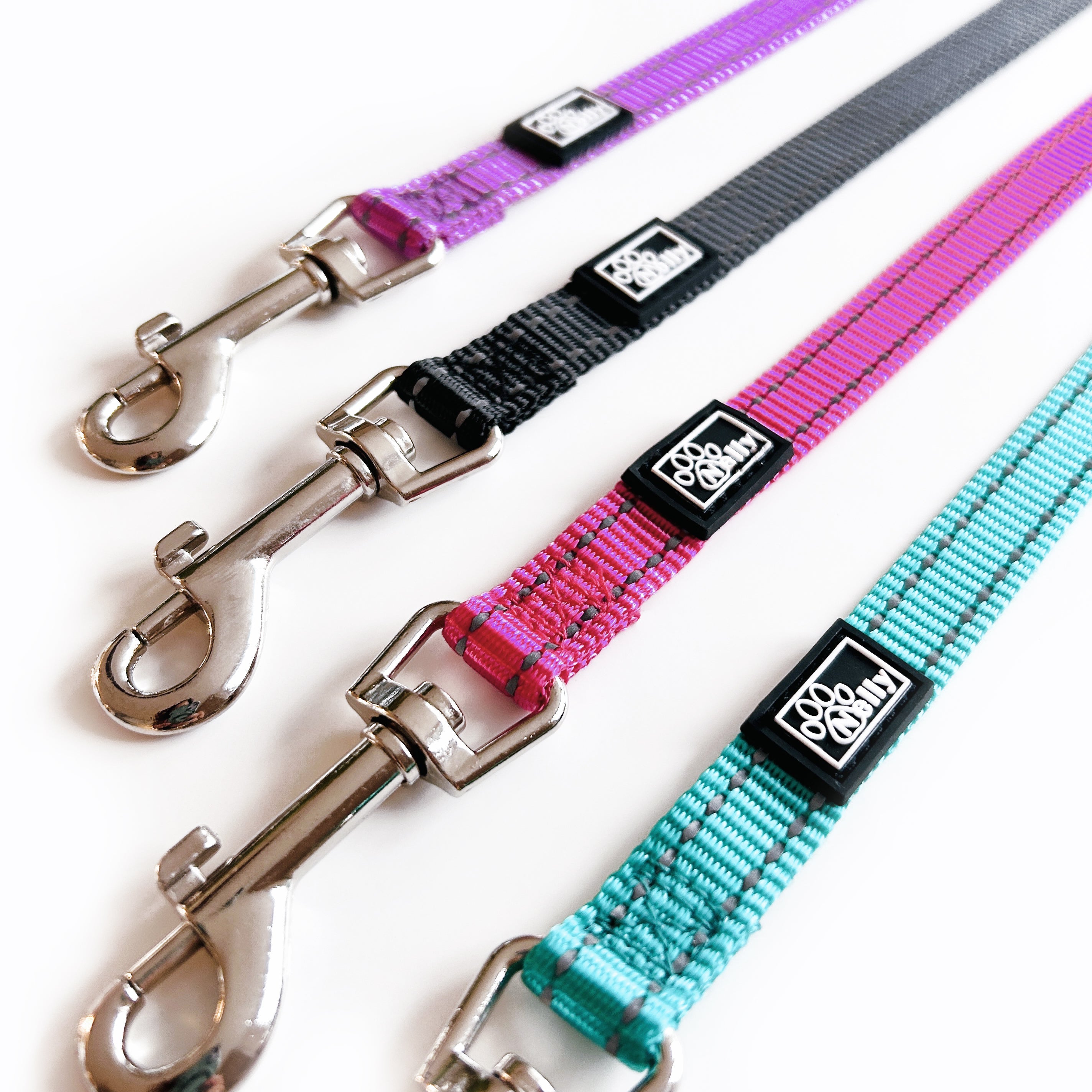 Laisse réfléchissante petite cyan