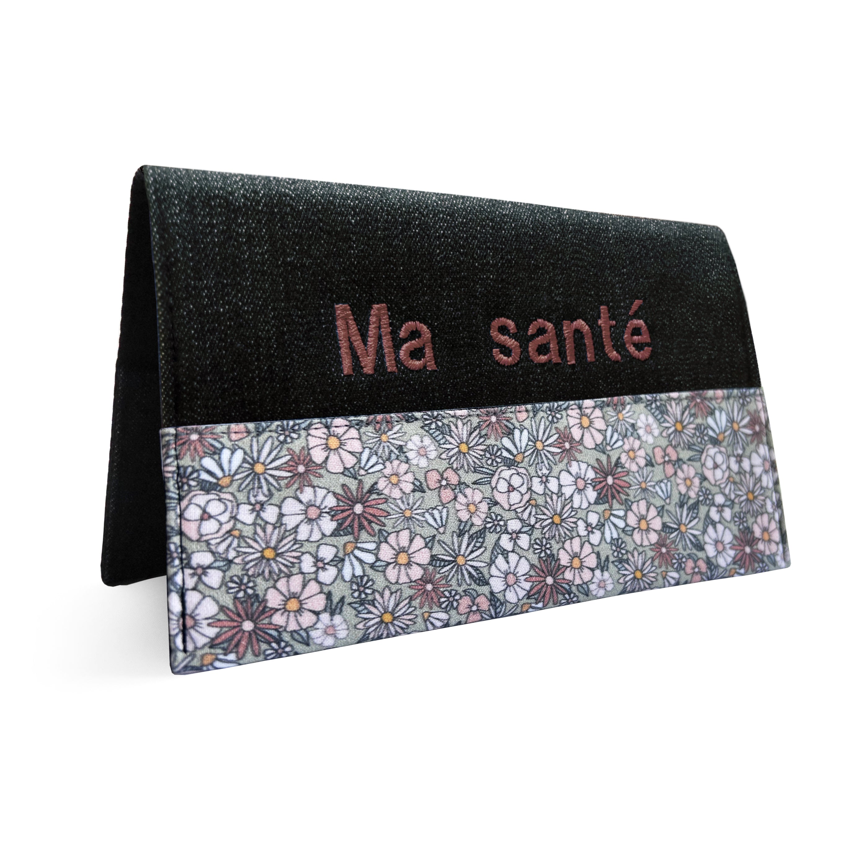 Protège carnet de santé personnalisé Lolikö Fleur verte