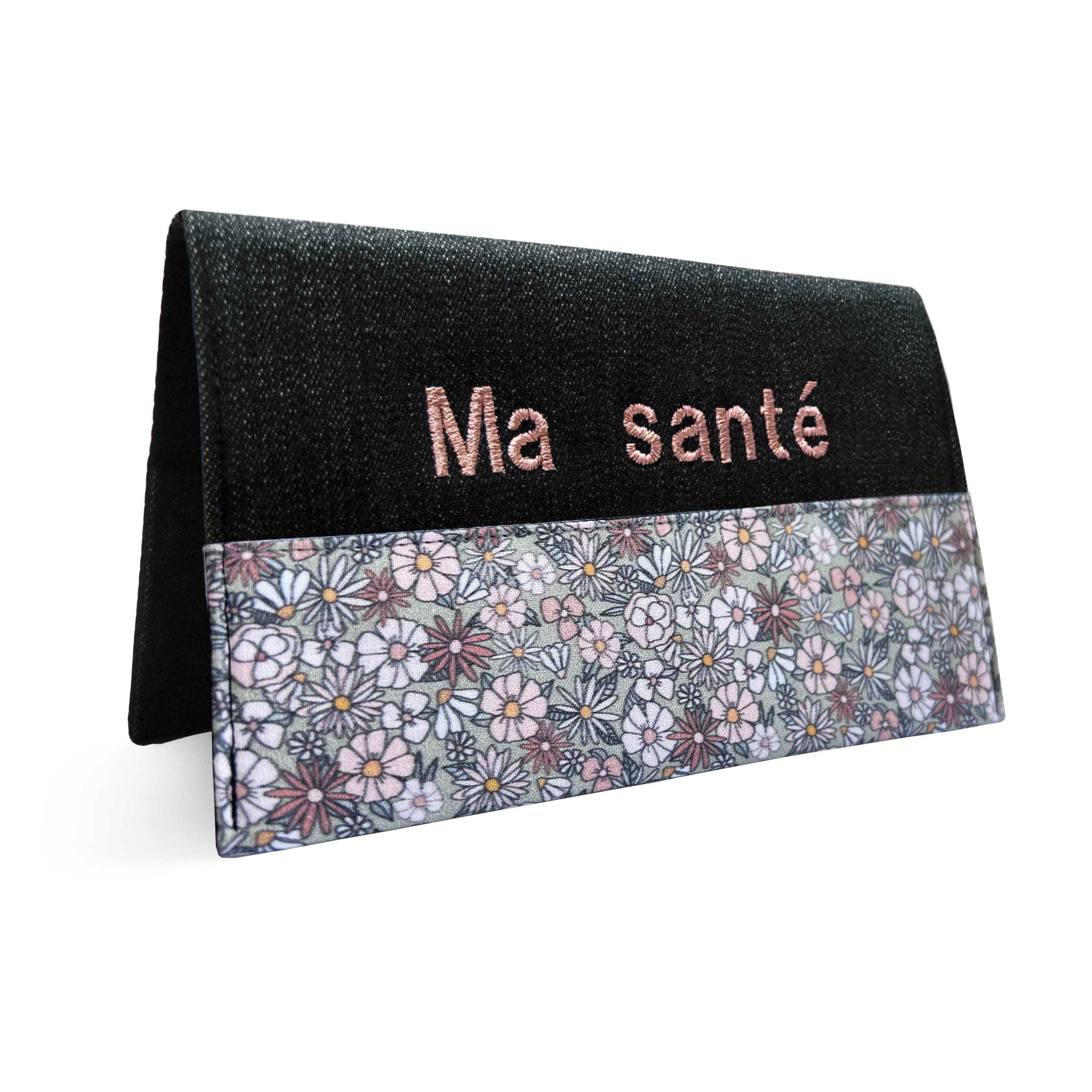 Protège carnet de santé personnalisé Lolikö Fleur verte