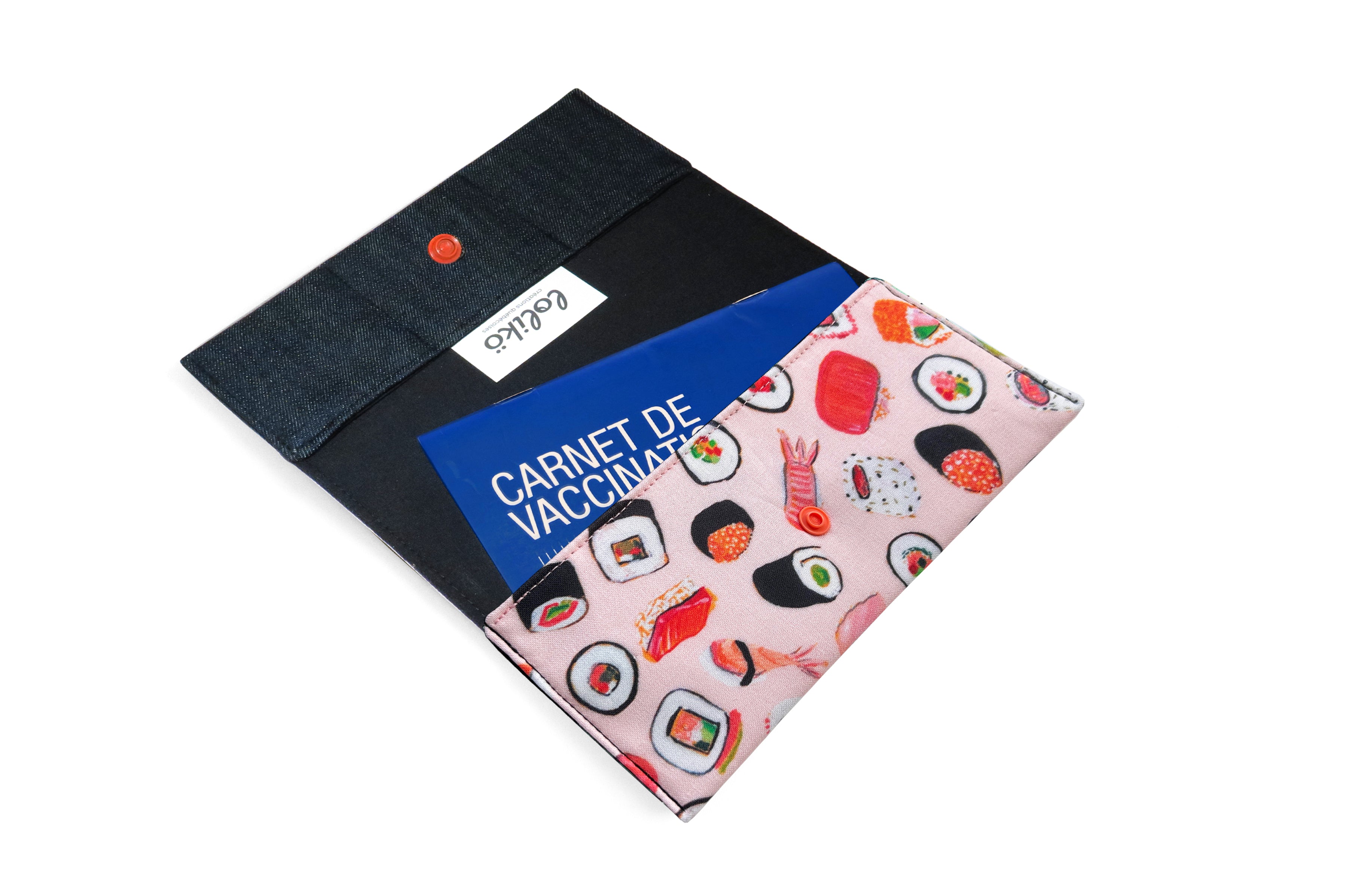 Protège carnet de santé personnalisé Lolikö Sushi rose