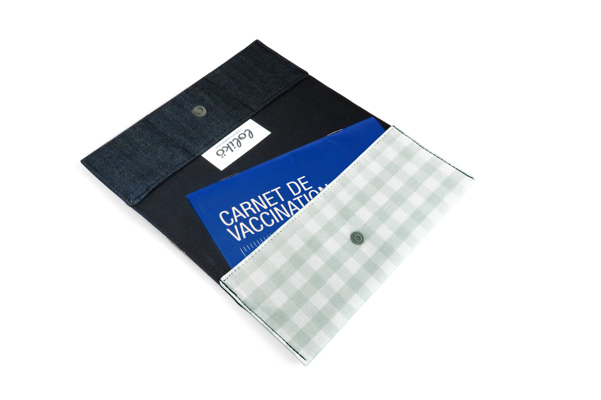 Protège carnet de santé personnalisé Lolikö Vichy sauge