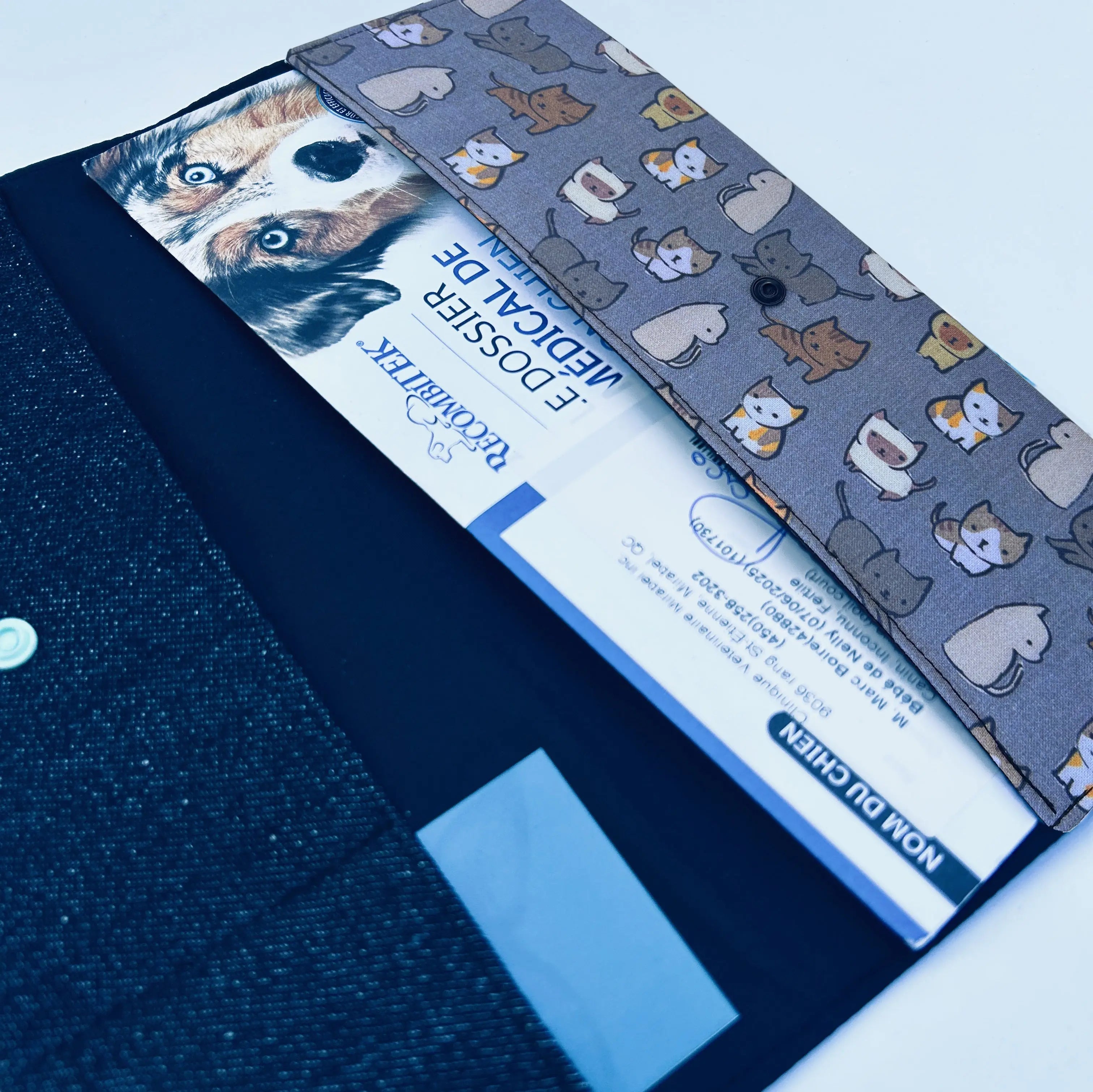 Protège carnet de vétérinaire Lolikö Chat gris Nelly et Cie inc.
