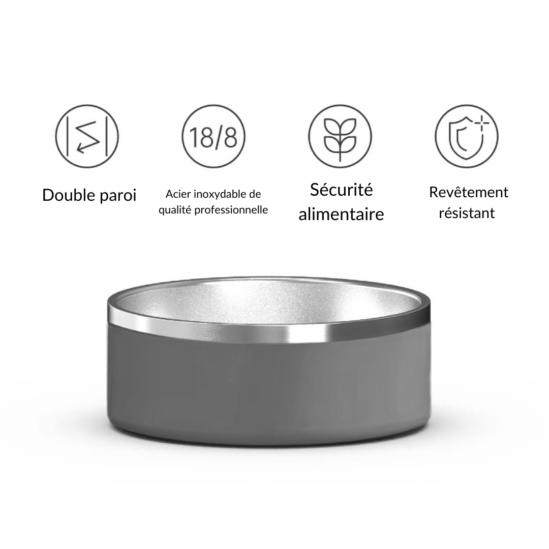 Gamelle personnalisée pour animaux Grise