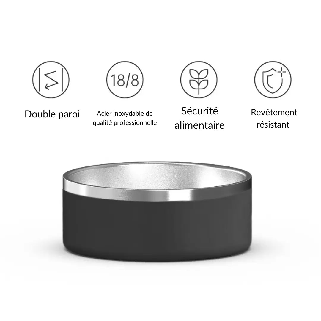 Gamelle personnalisée pour chien et chat noire Nelly et Cie inc.