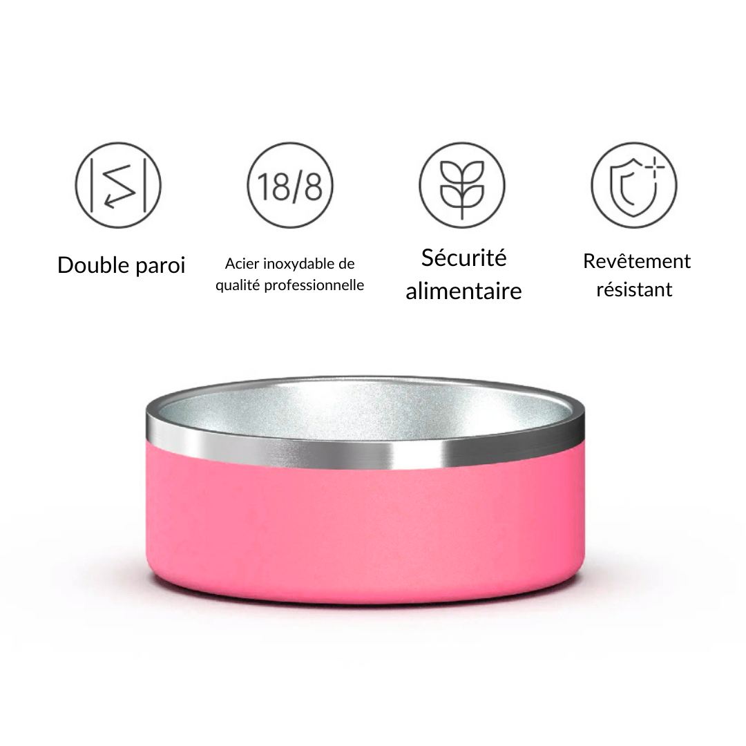 Gamelle personnalisée pour animaux Rose