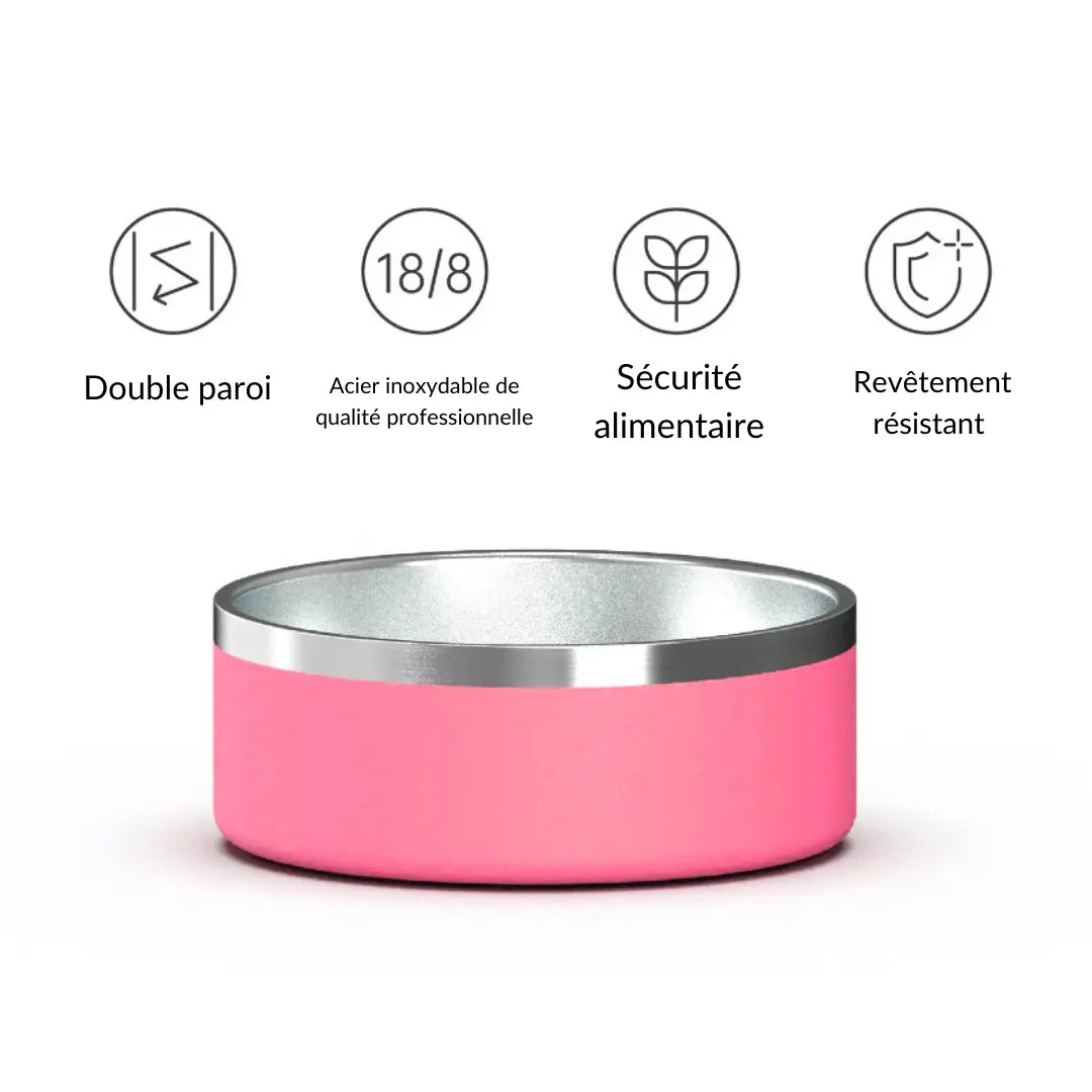 Gamelle personnalisée pour chiens et chats rose Nelly et Cie inc.