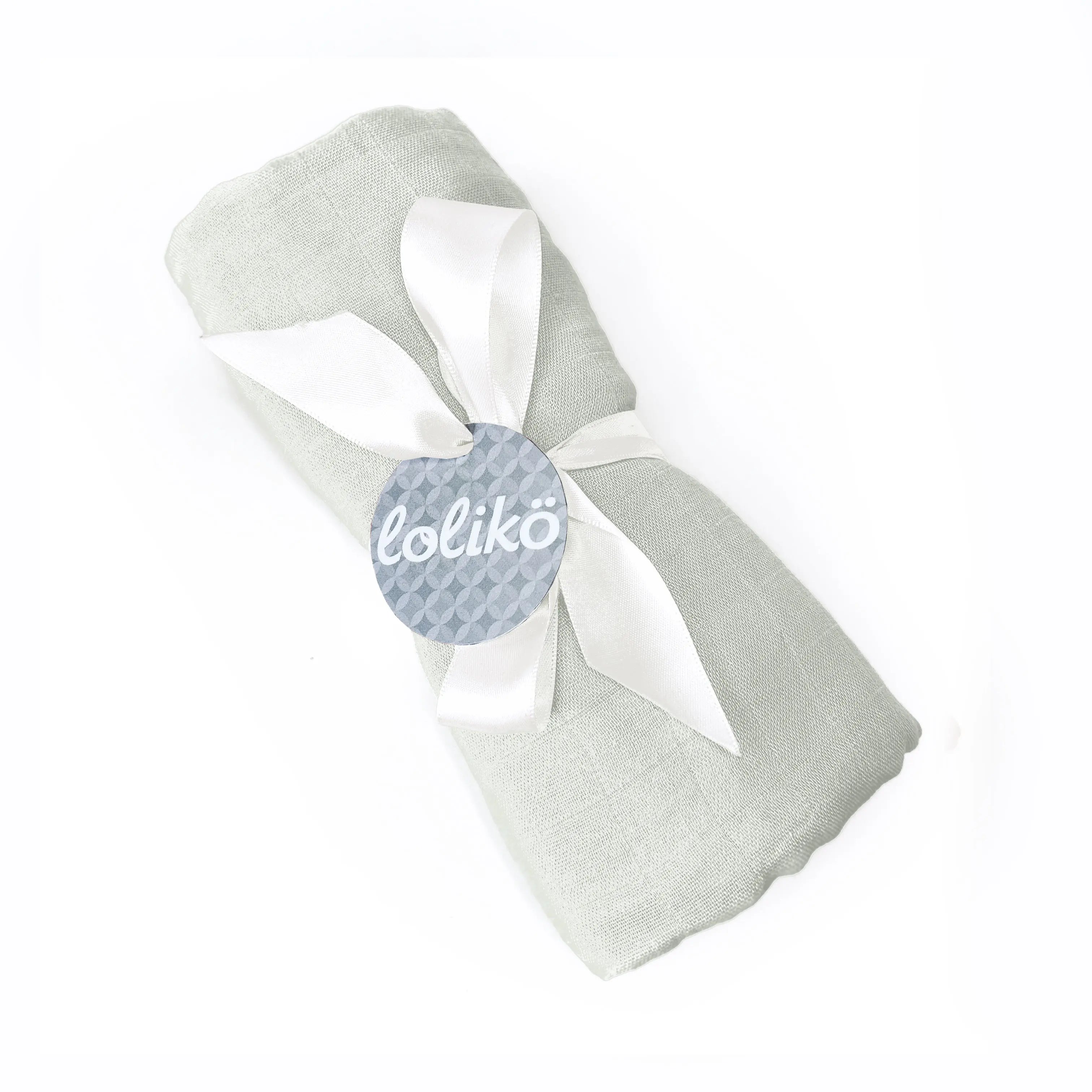 Mousseline en bambou pour bébé grise pâle Lolikö