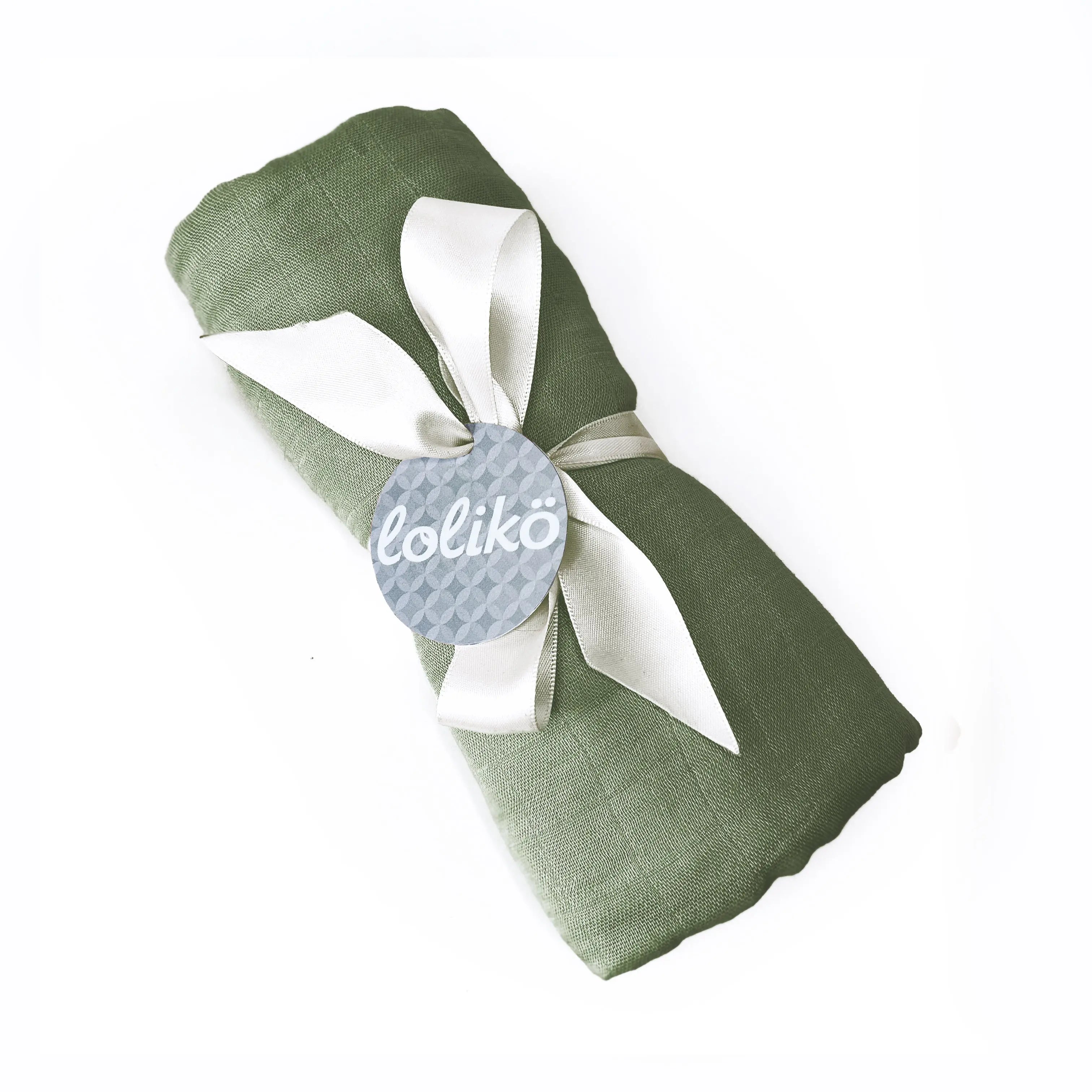 Mousseline en bambou pour bébé kaki Lolikö