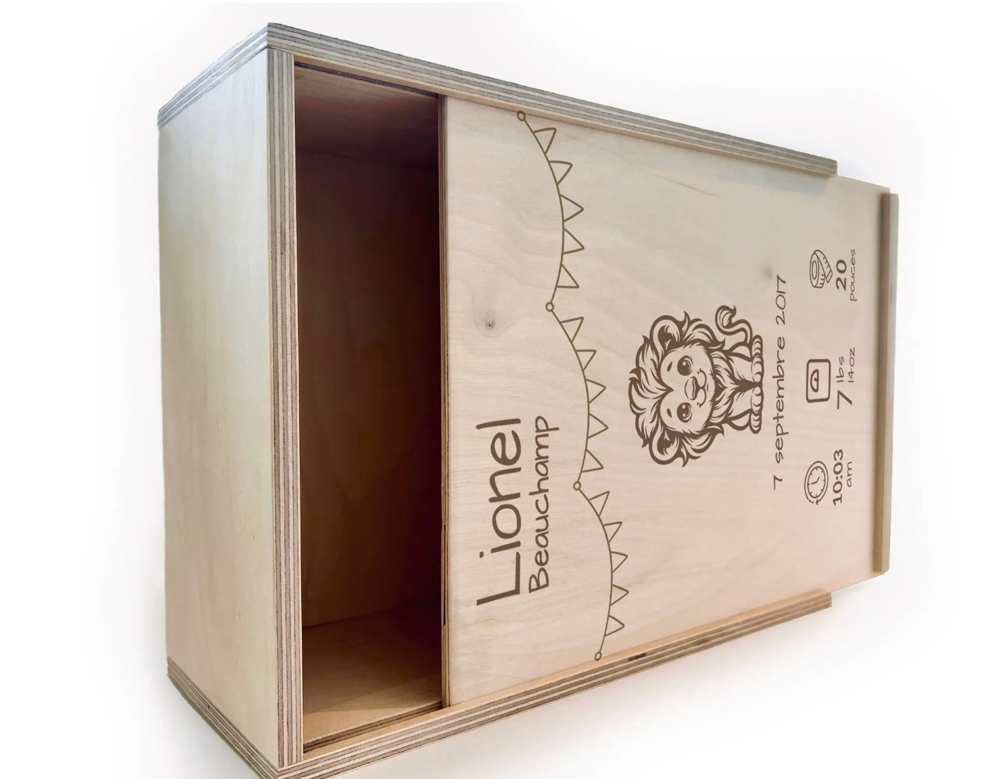 Boîte de naissance personnalisée fabriquée au Québec - 6 pièces Lolikö