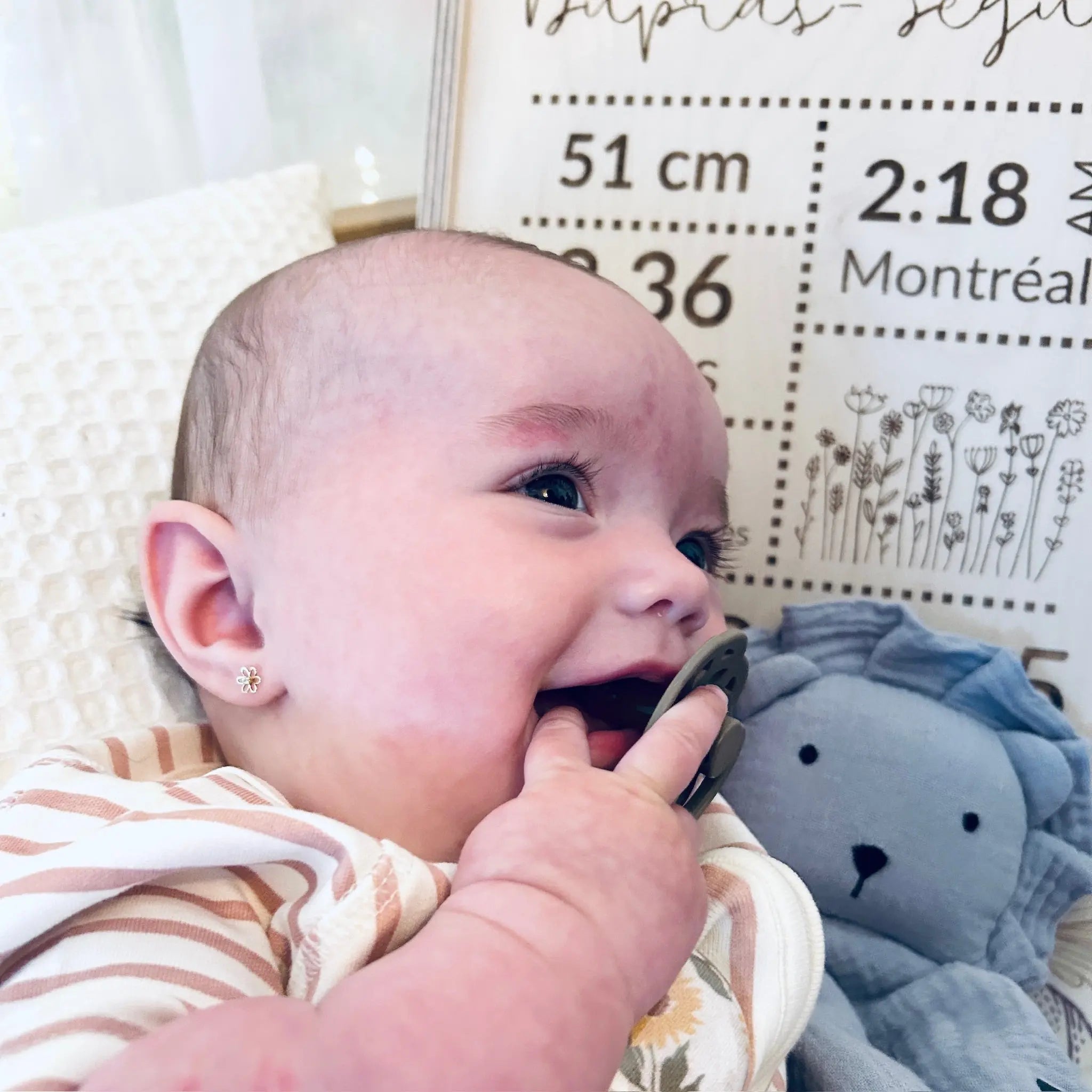 Doudou réconfort lion grise pour bébé personnalisée Lolikö