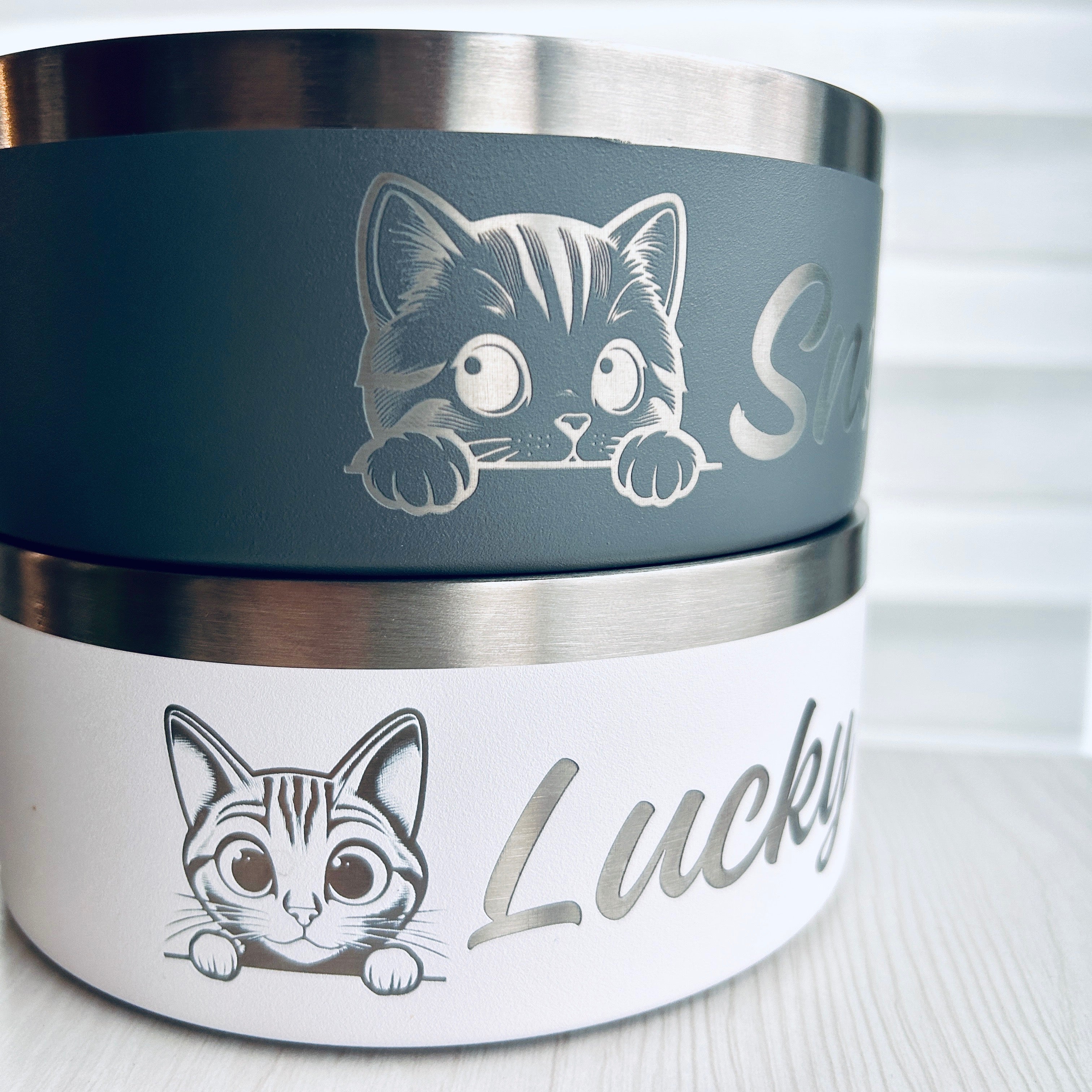 Gamelle personnalisée pour chien et chat grise