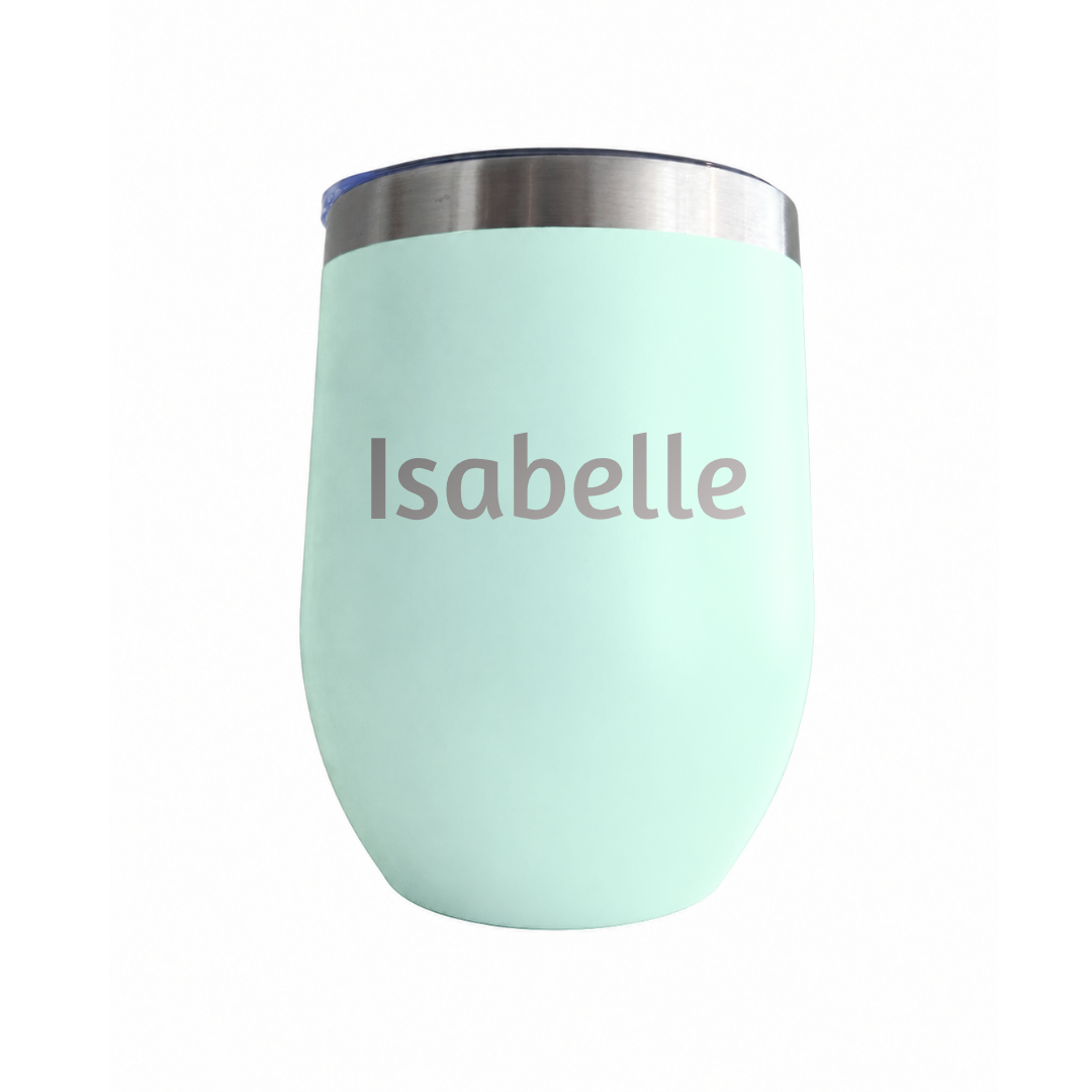 Verre à vin isolé turquoise