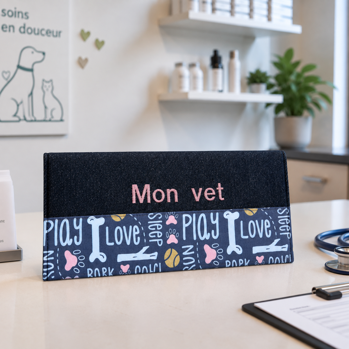 Protège carnet de vaccination Lolikö Love rose