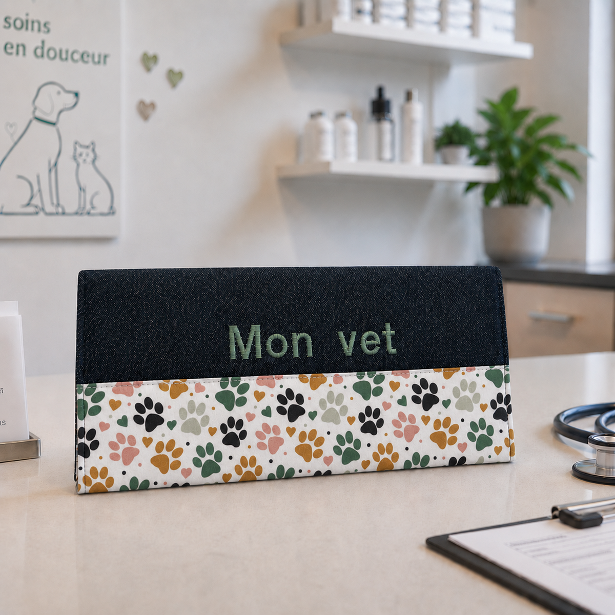 Protège carnet de vaccination Lolikö Pattes multi