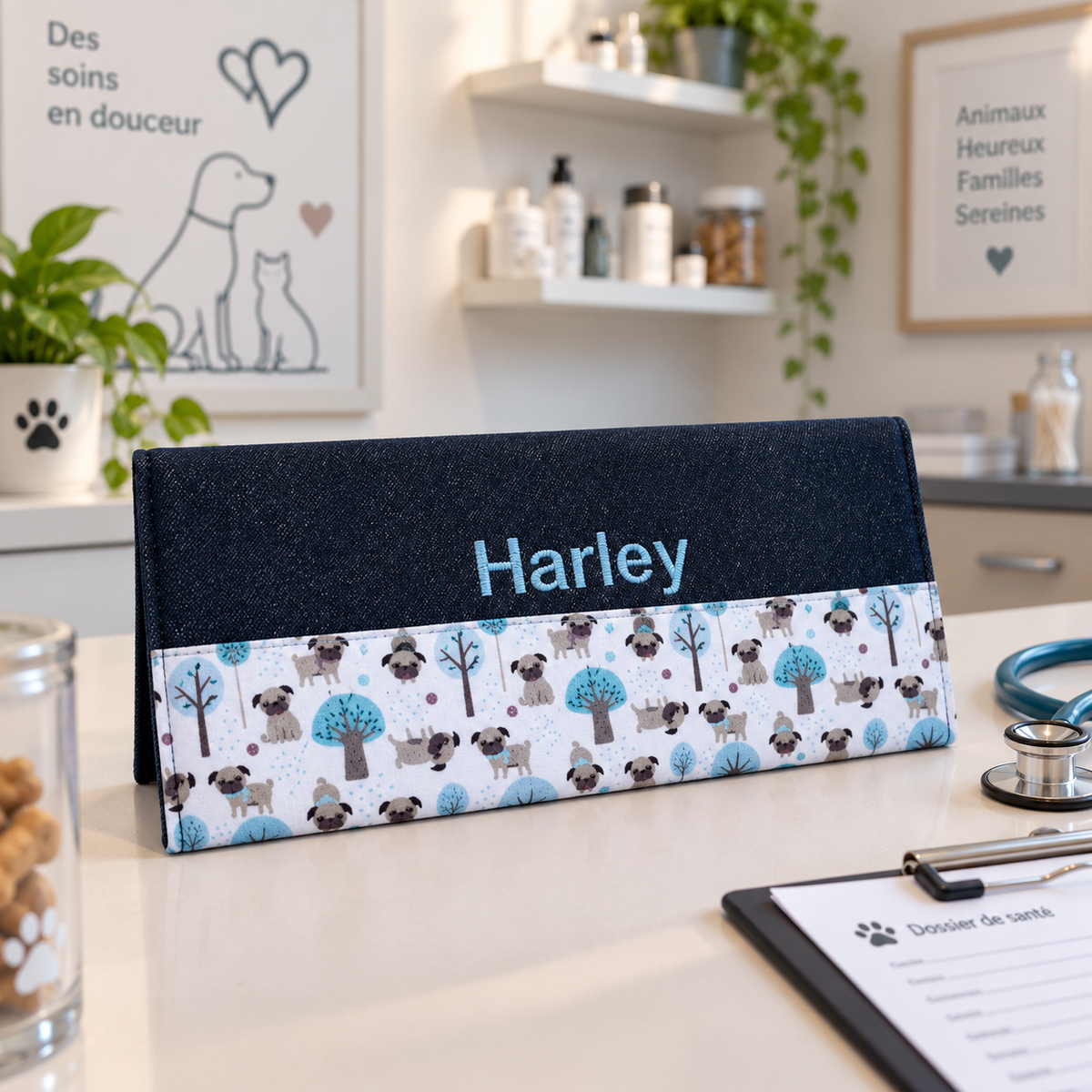 Protège carnet de vaccination Lolikö Pug