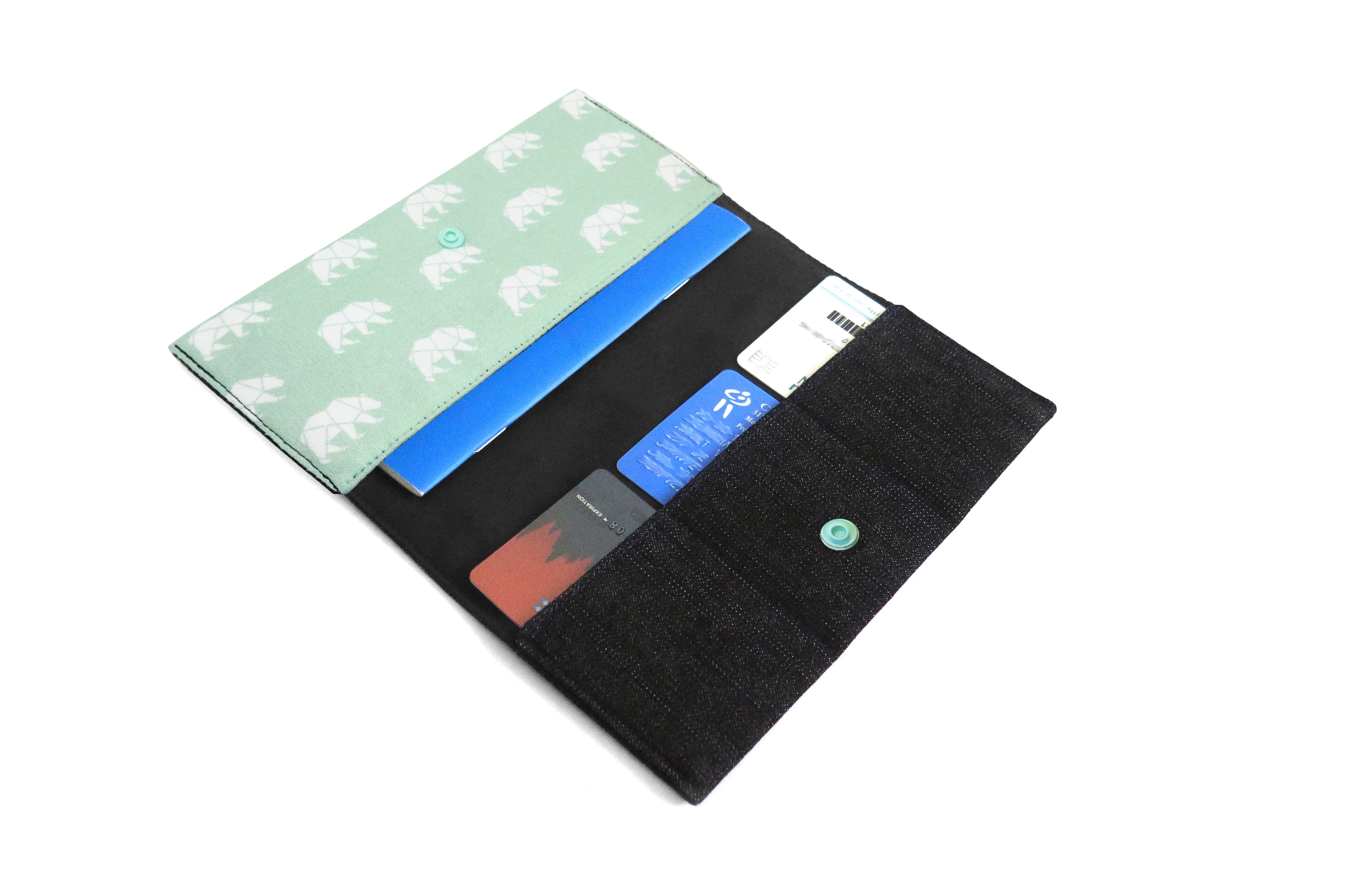 Protège carnet de santé personnalisé Lolikö / Ours turquoise