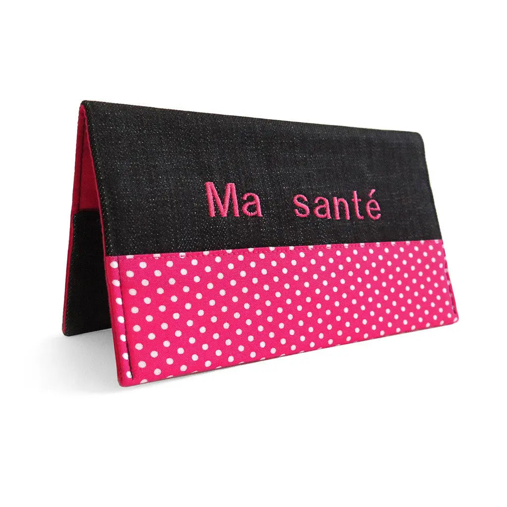 Protège carnet de santé personnalisé Lolikö Pois fushia Lolikö