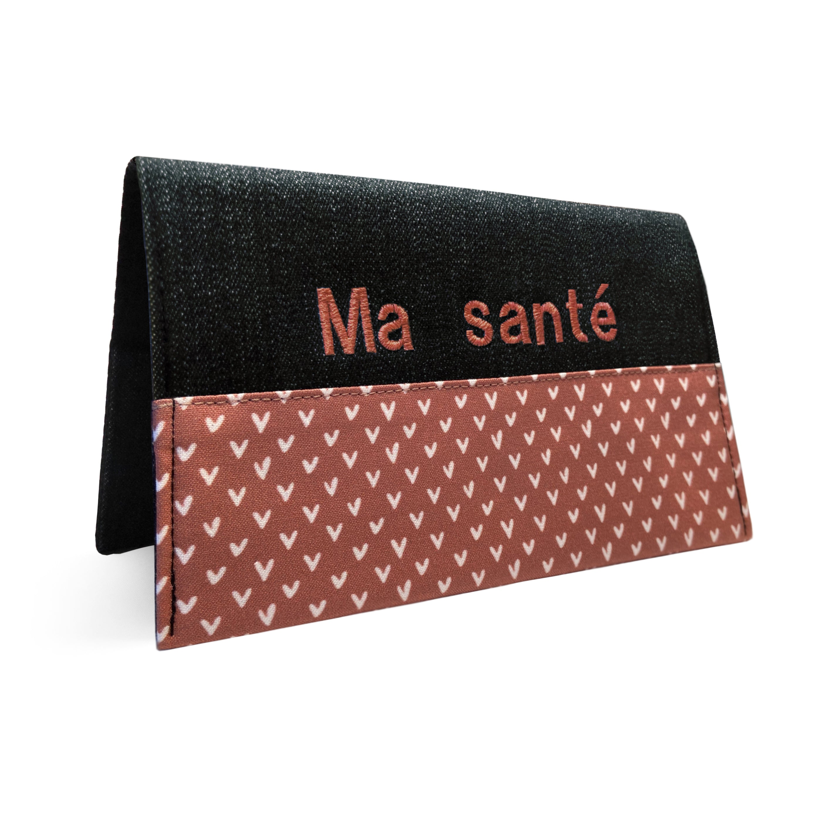 Protège carnet de santé personnalisé Lolikö Coeur marron