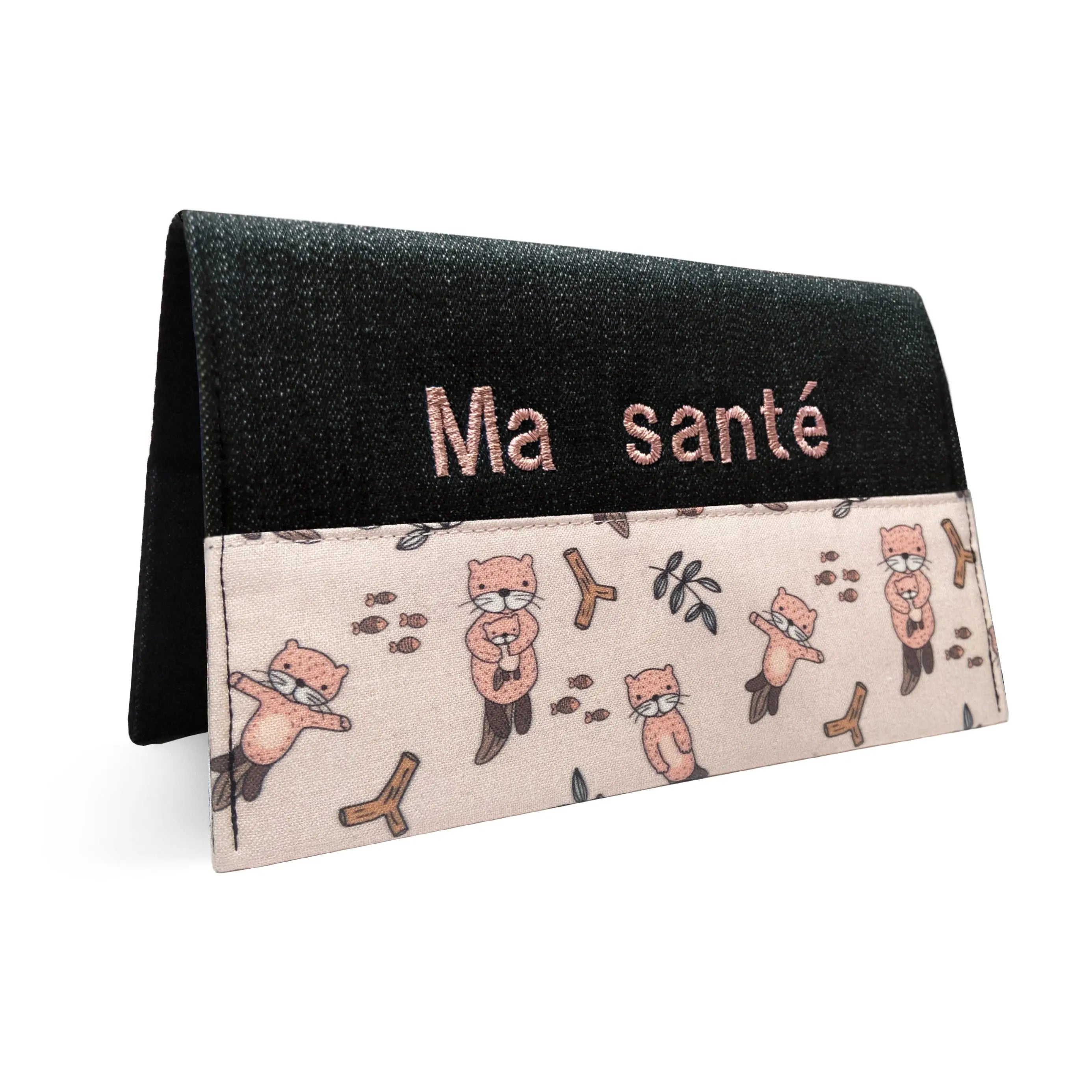 Protège carnet de santé personnalisé Lolikö Loutre rose Lolikö