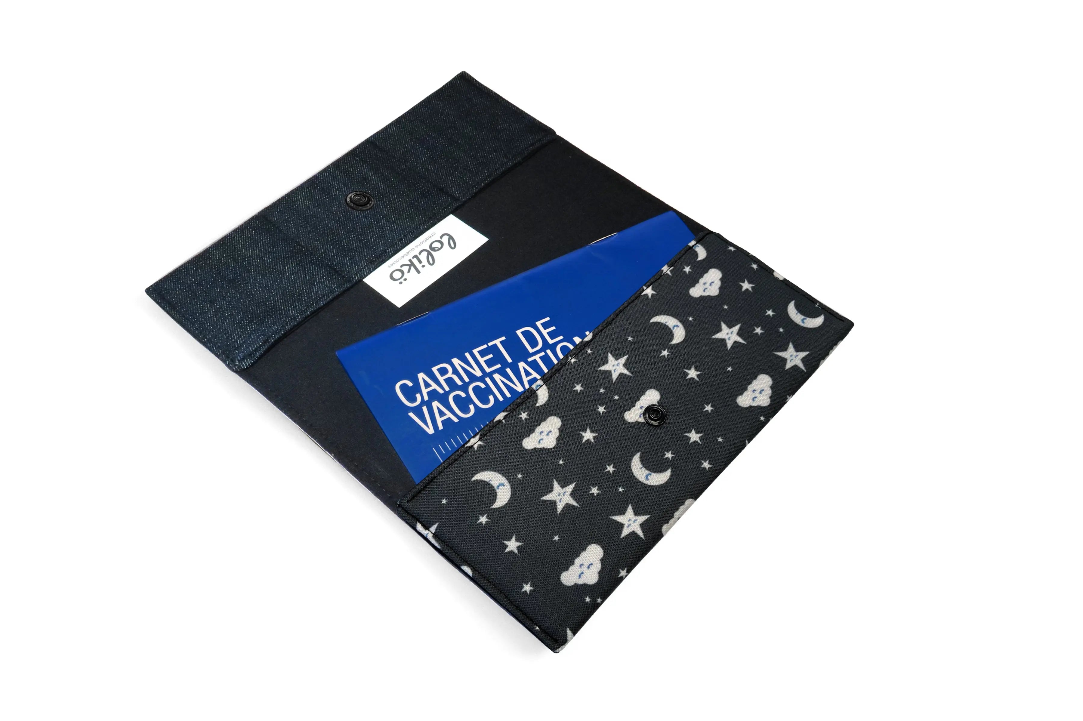 Protège carnet de santé personnalisé Lolikö Lune noire Lolikö