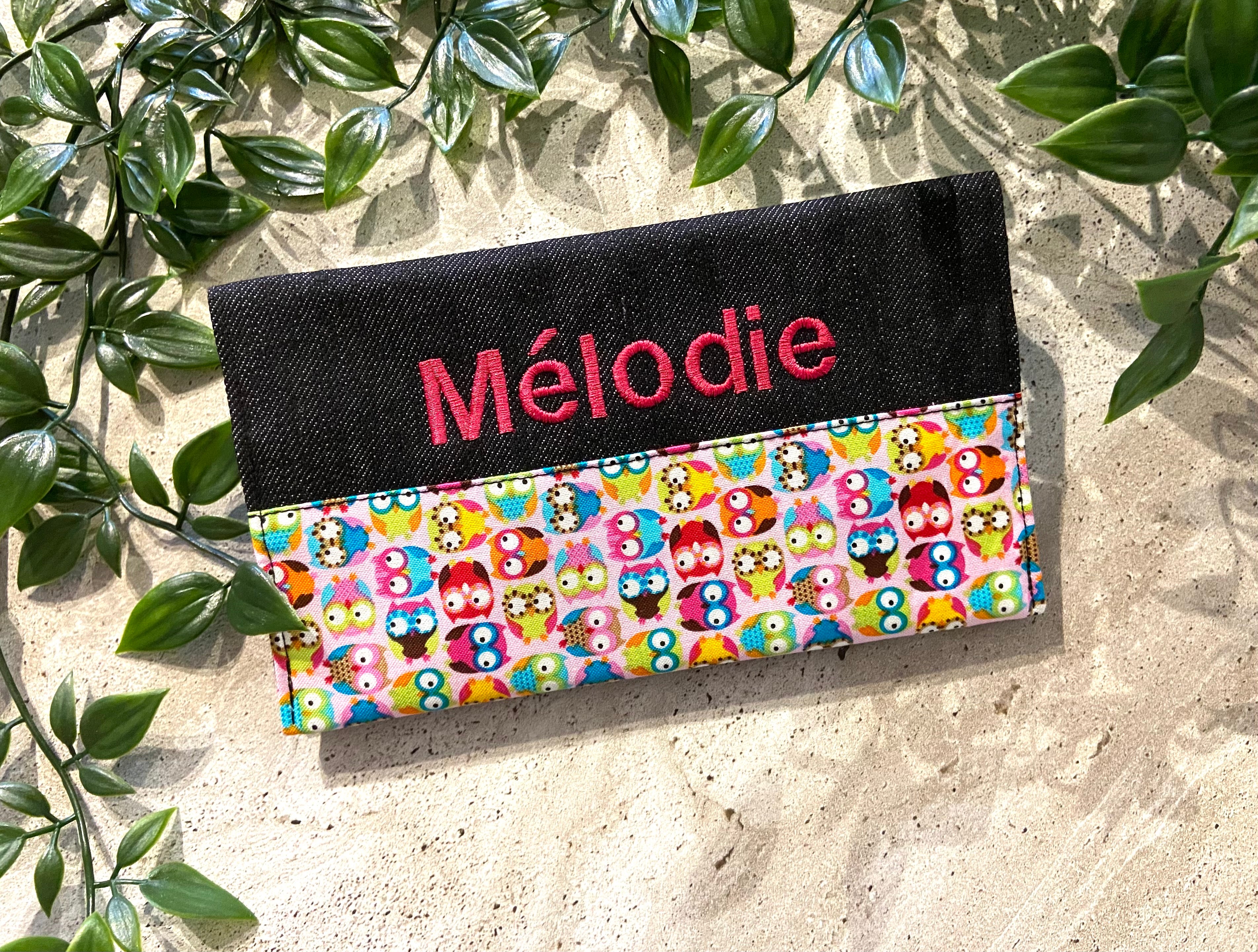 Protège carnet de santé personnalisé Lolikö / Hibou rose
