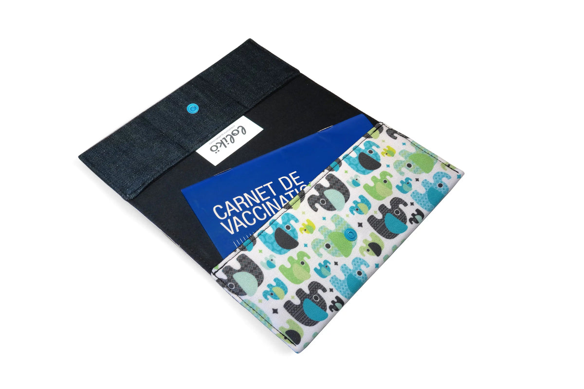 Protège carnet de santé personnalisé Lolikö Éléphant bleu Lolikö