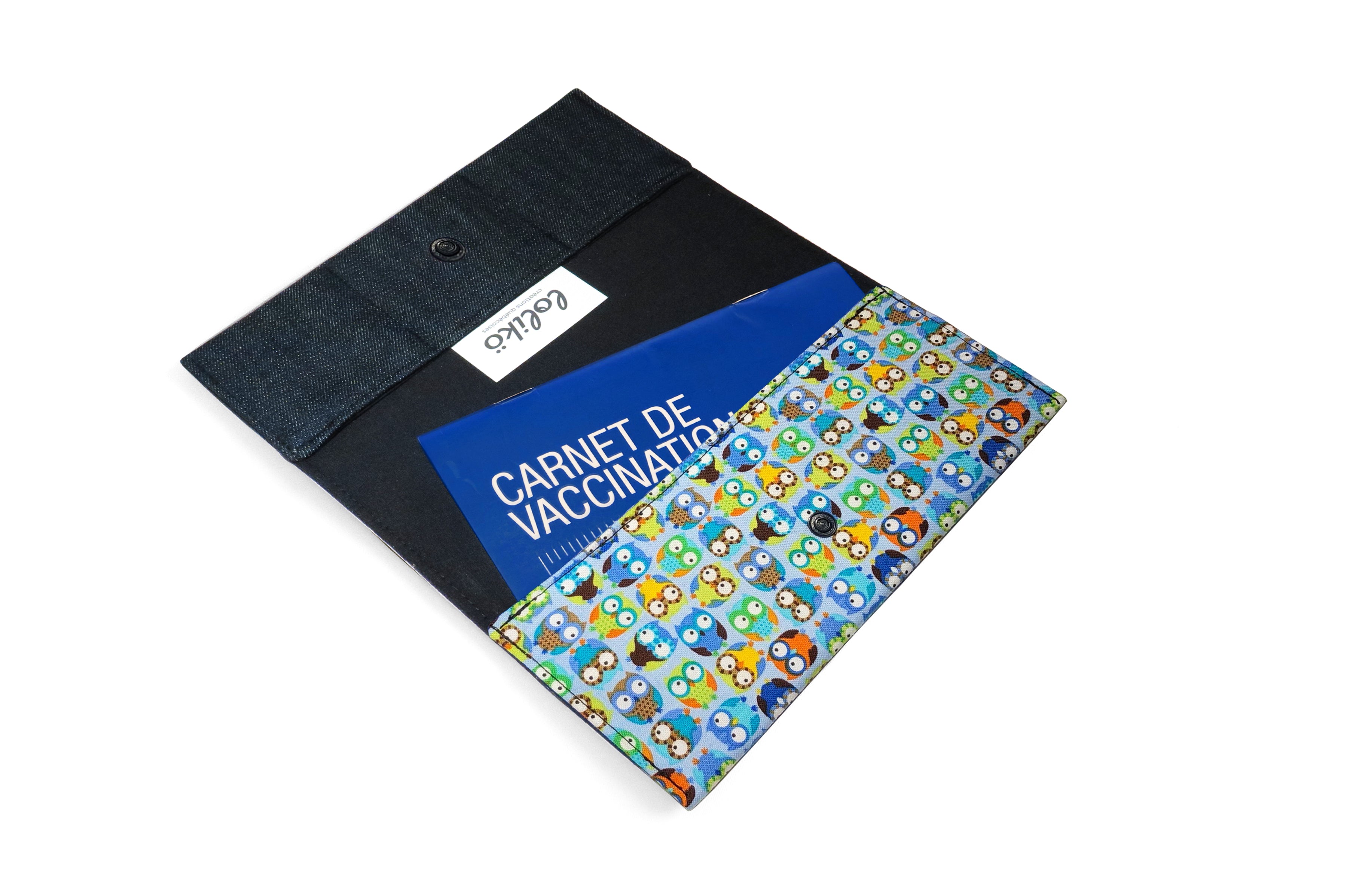Protège carnet de santé personnalisé Lolikö / Hibou bleu