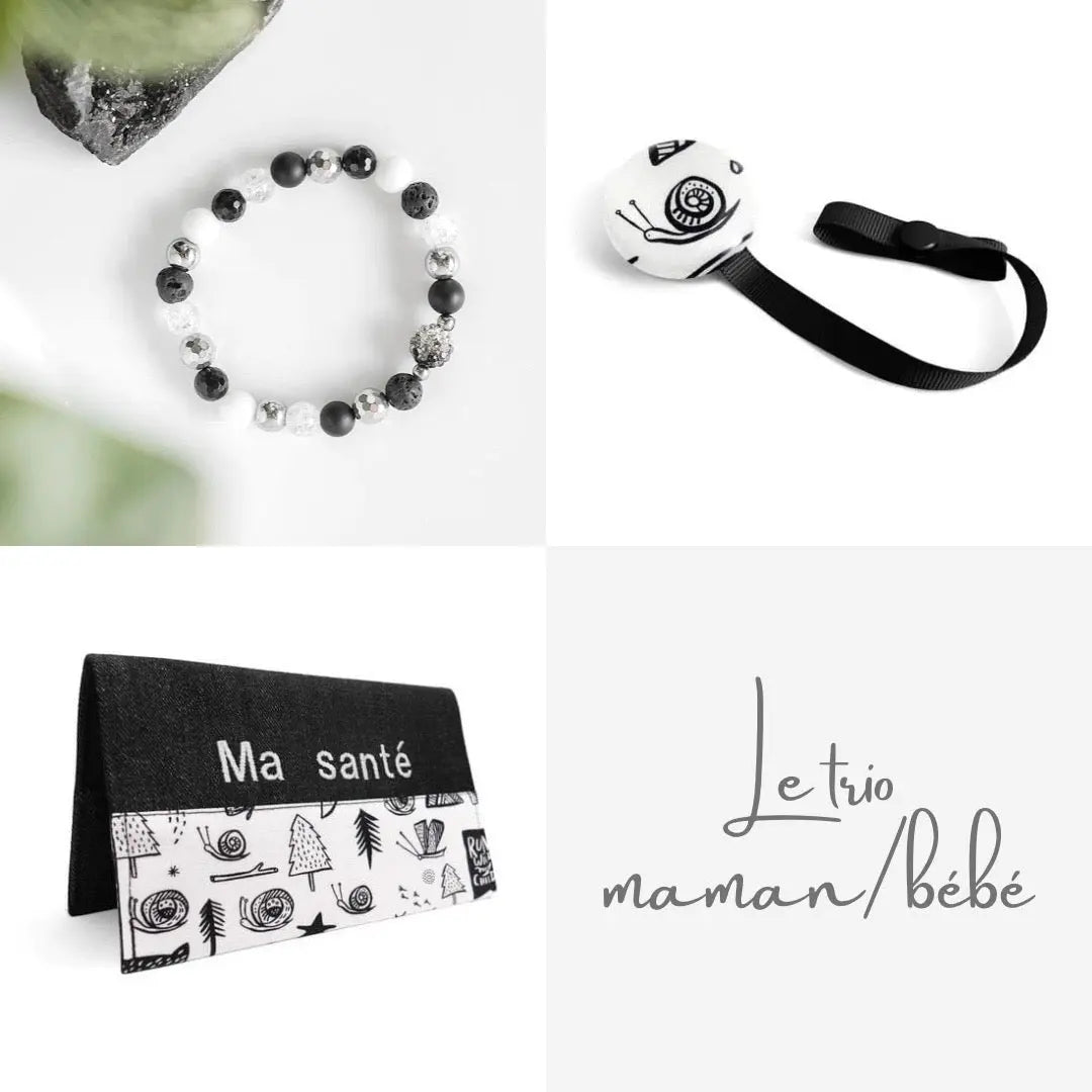 Trio maman/bébé personnalisé Nature - cadeau personnalisé Créations Lolikö