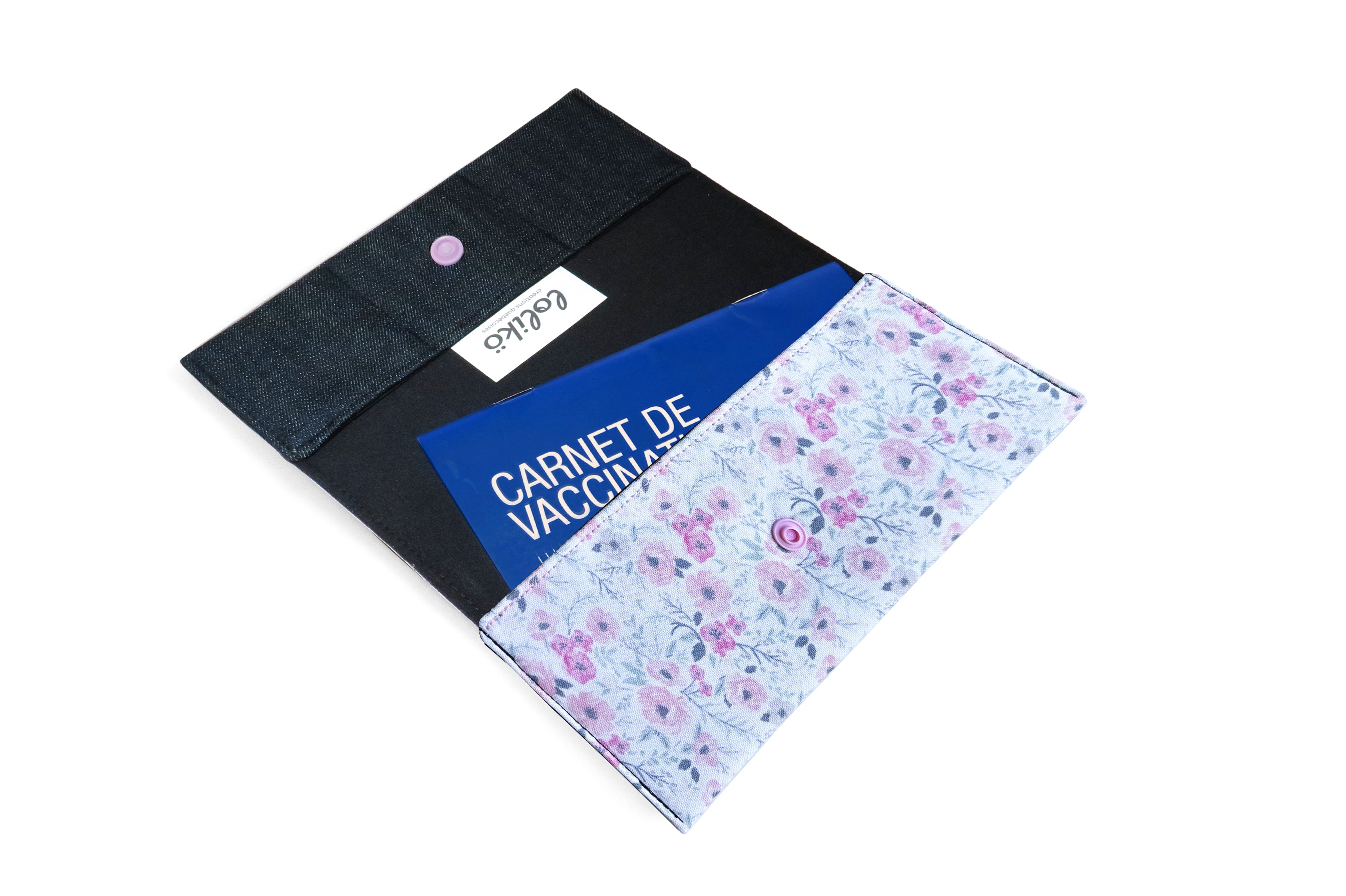 Protège carnet de santé personnalisé Fleur violette