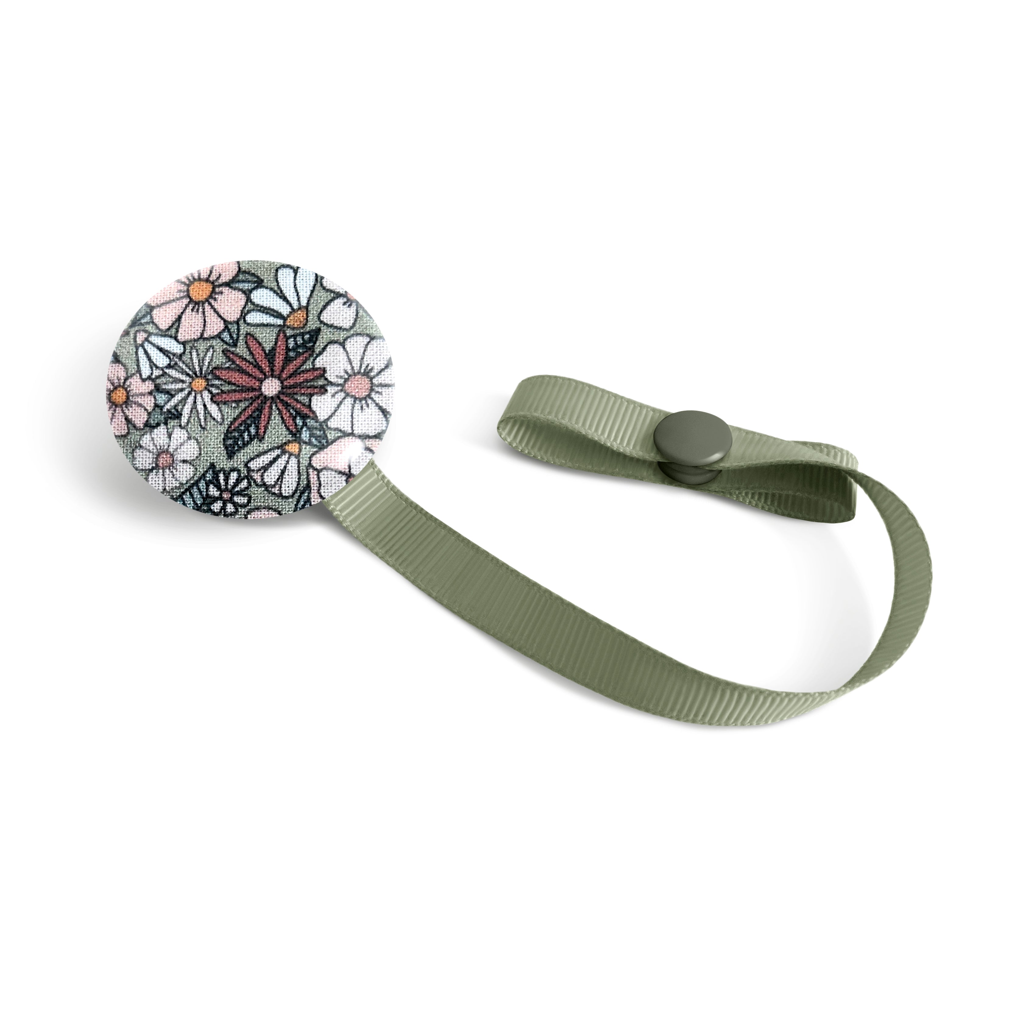 Lolikö Green Flower Pacifier Clip