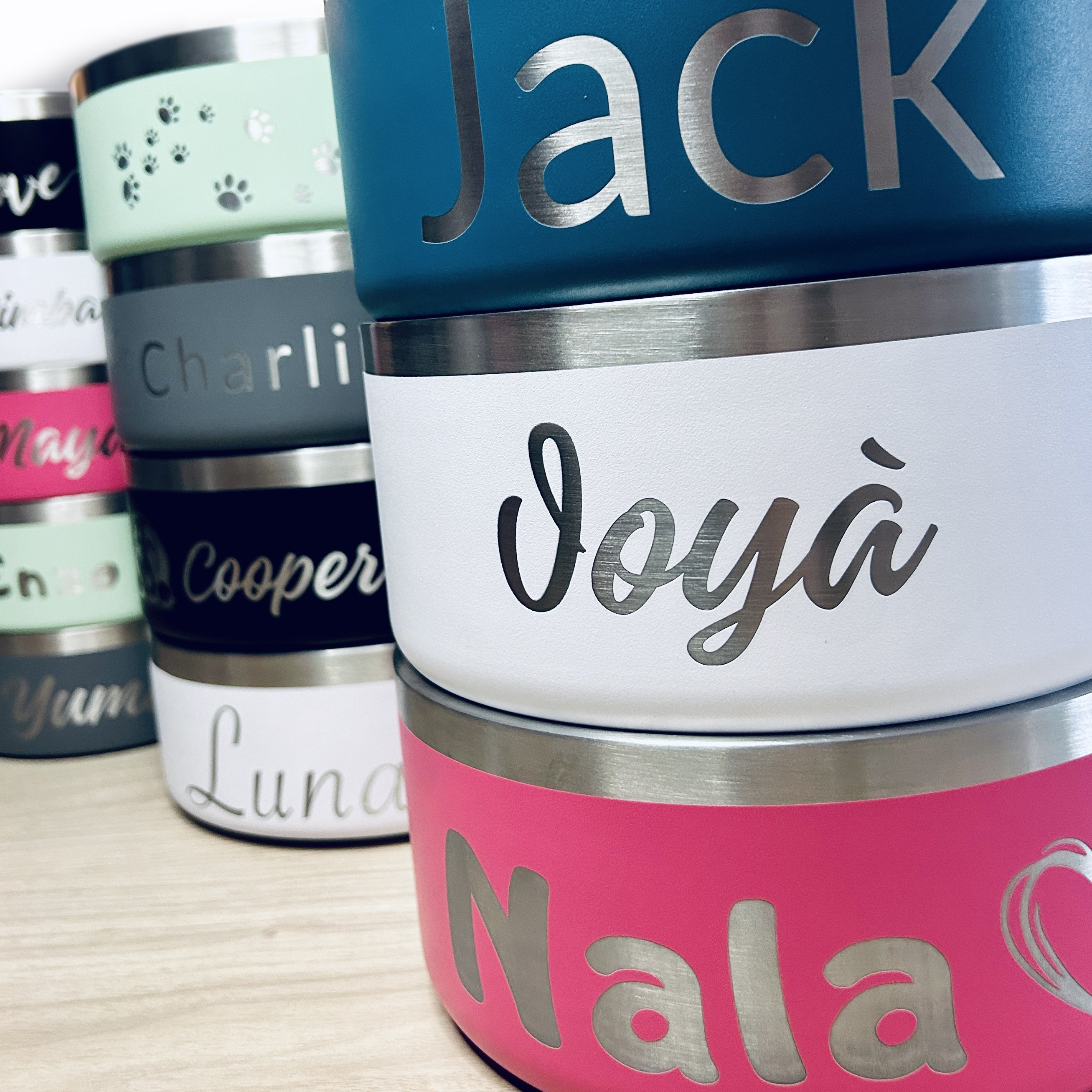 Gamelle personnalisée pour chien et chat blanche