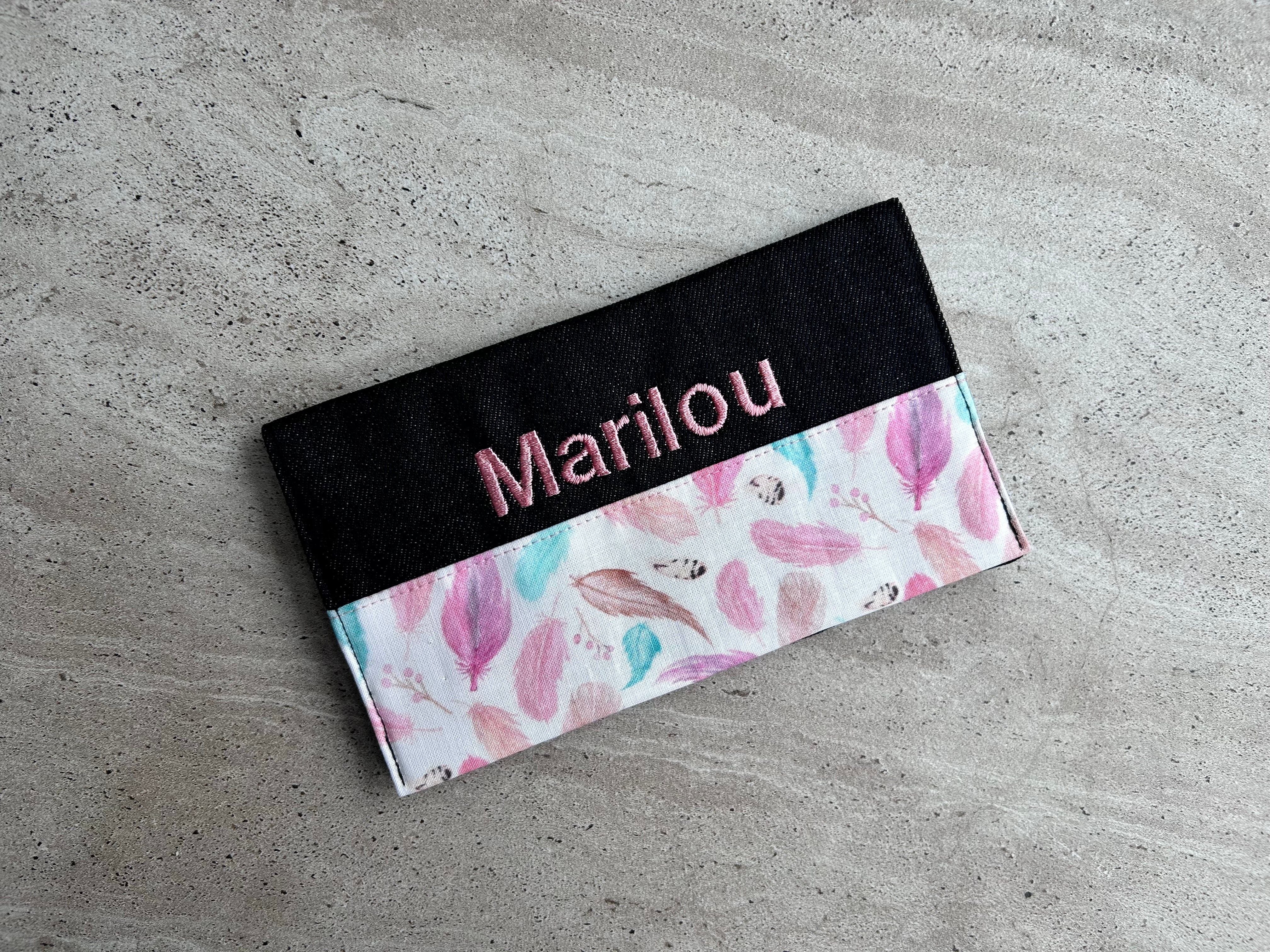 MARILOU embroidered notebook cover as is