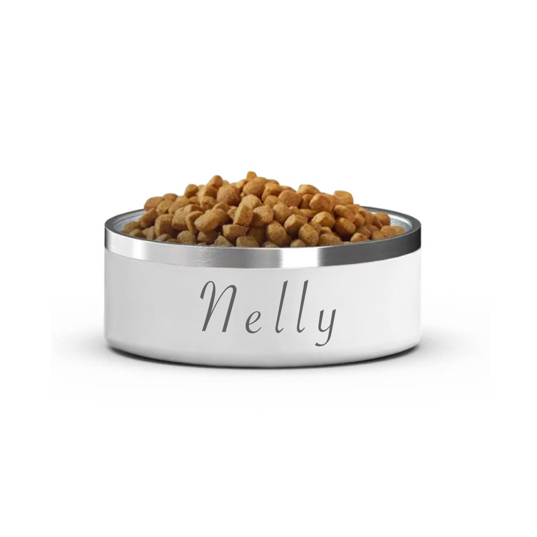 White personalized bowl