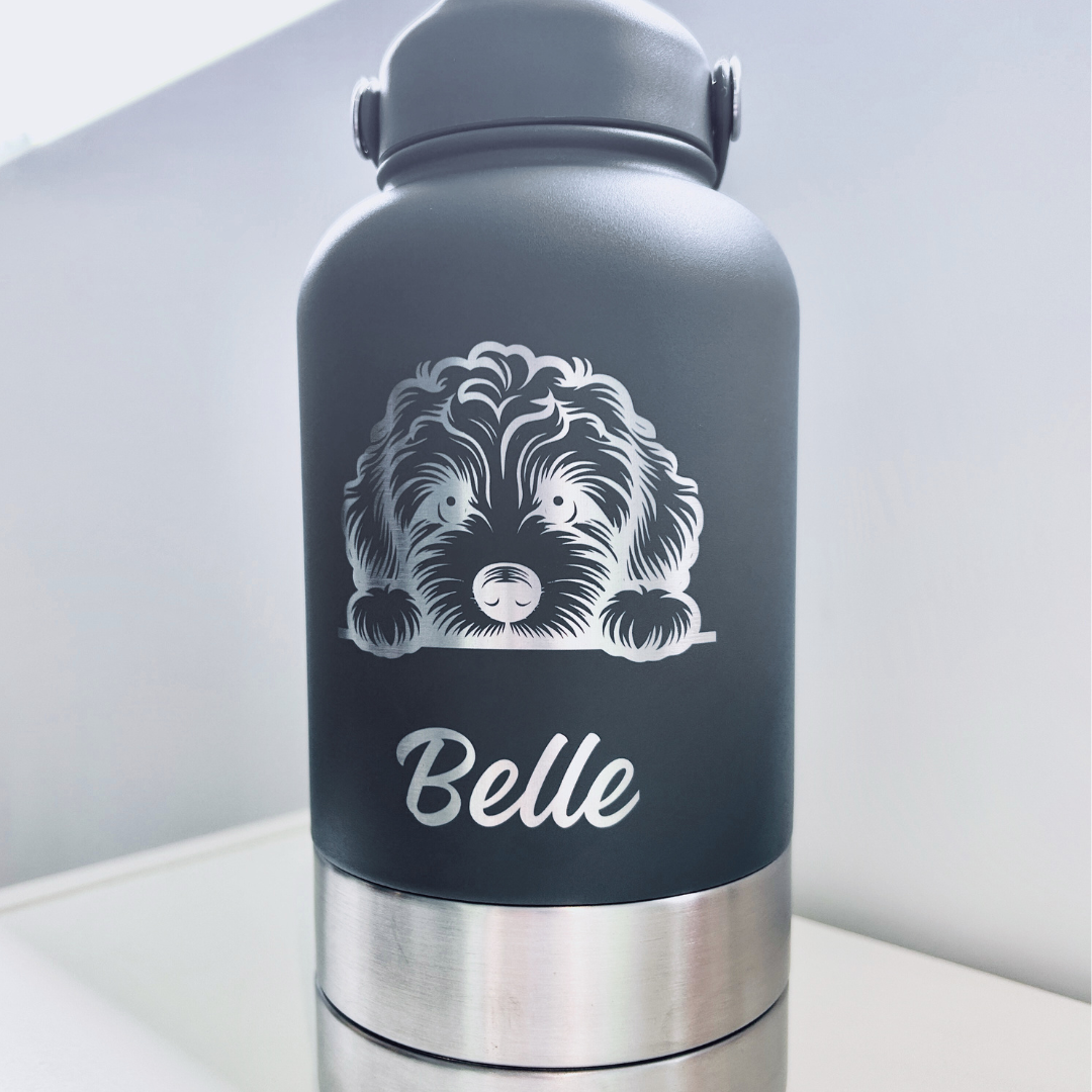 Bouteille d’eau personnalisée 3-en-1 grise