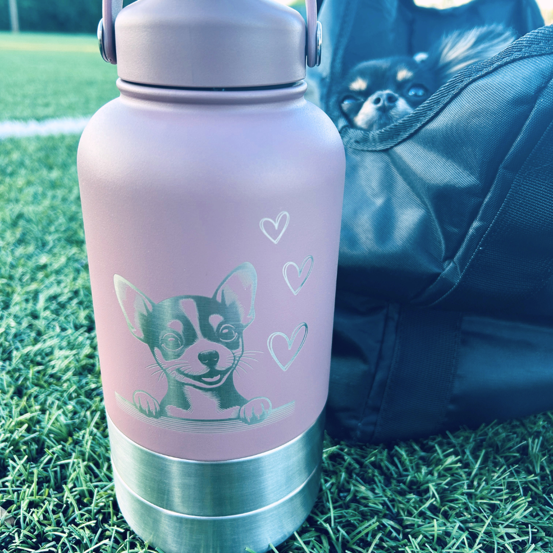 Bouteille d’eau personnalisée 3-en-1 rose