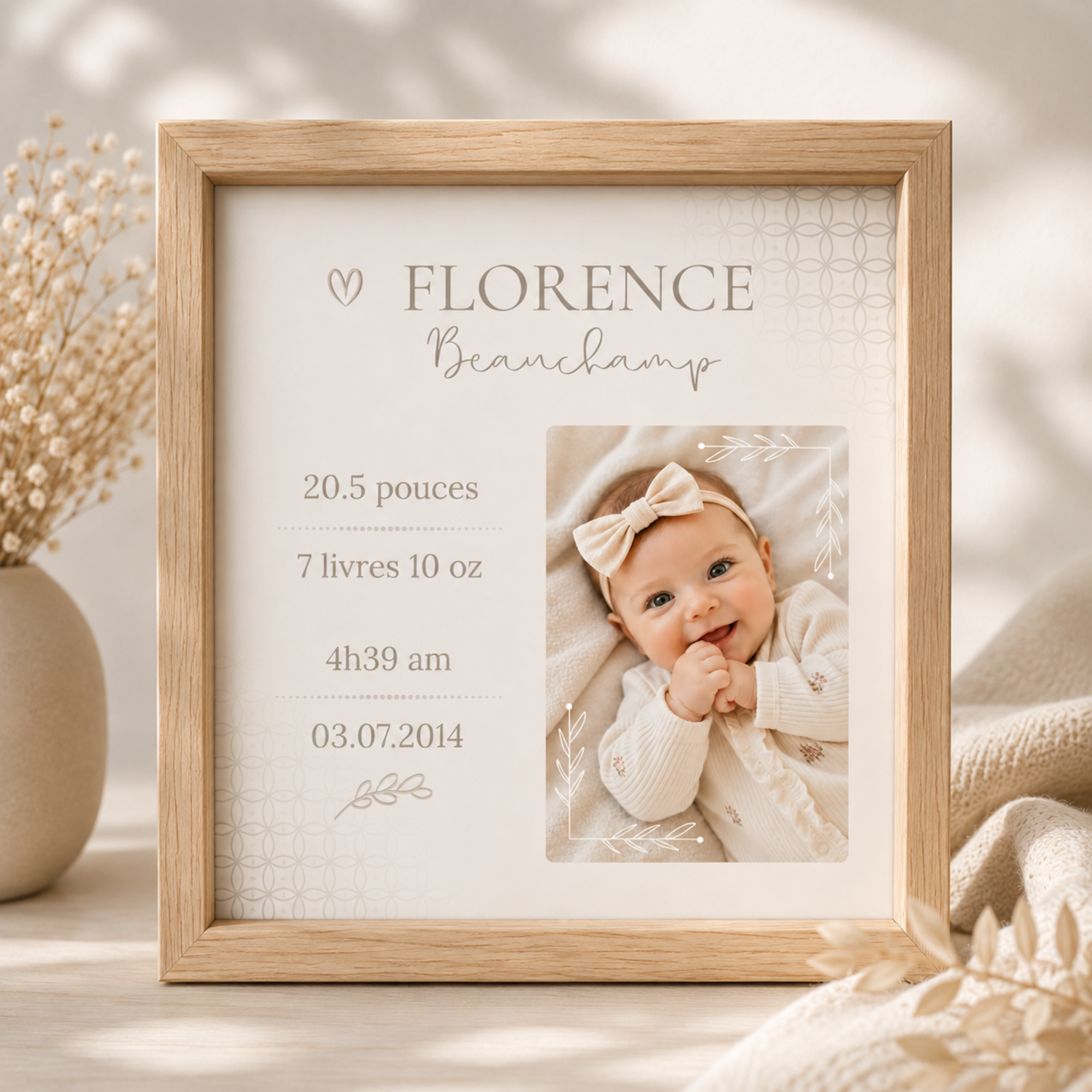 3 templates pour cadre de naissance gratuit