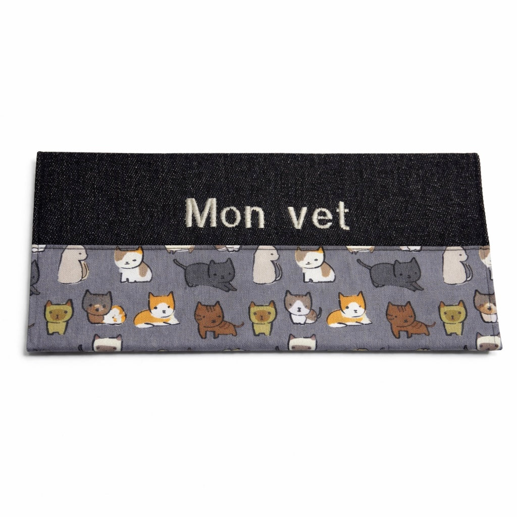 Protège carnet de vétérinaire tel quel Chat gris