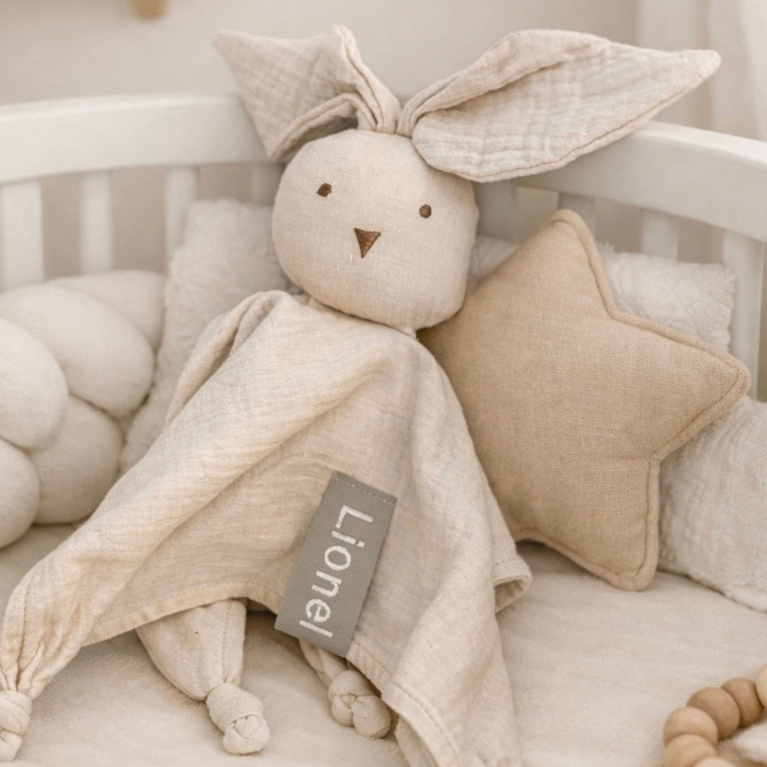 Doudou réconfort lapin beige