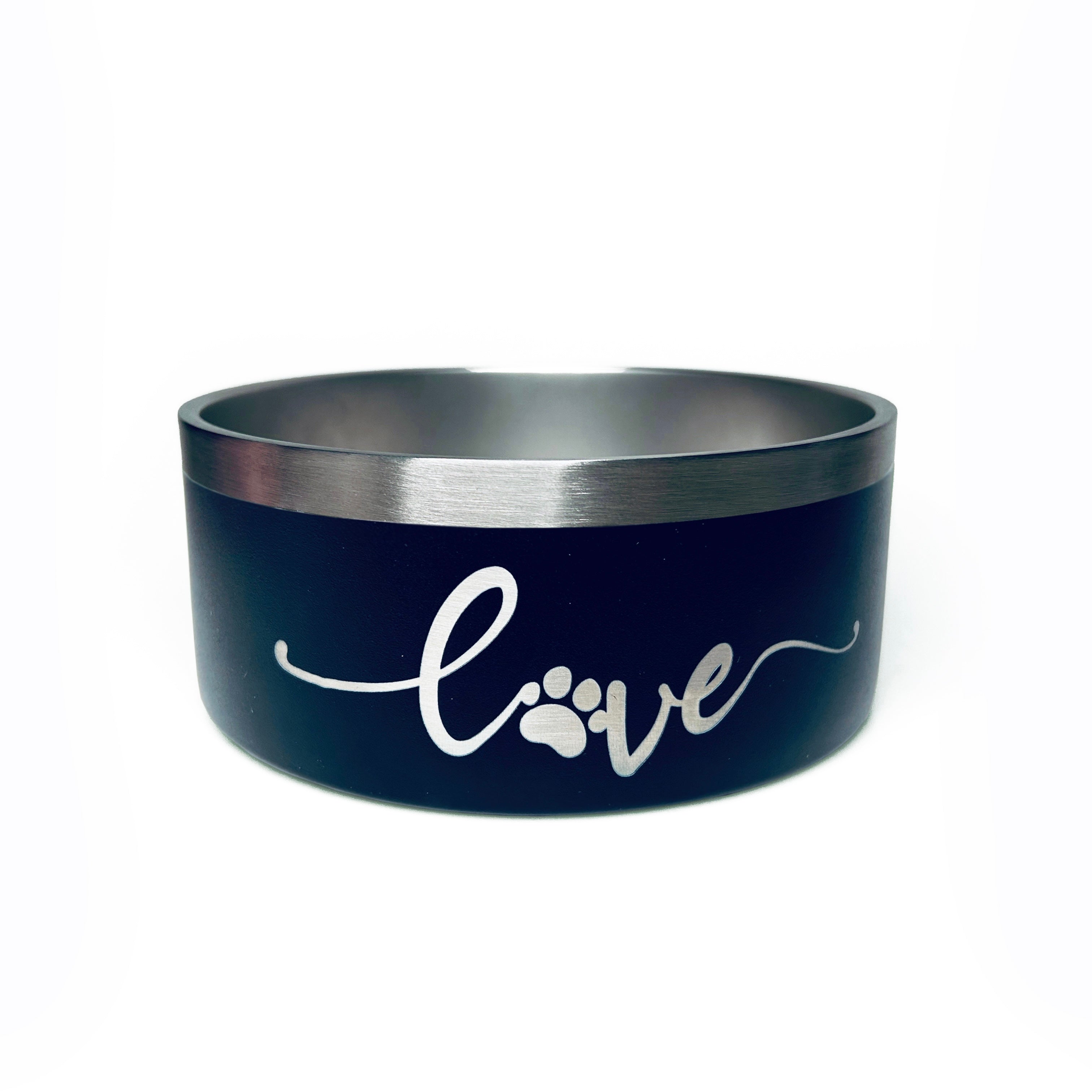 Gamelle personnalisée pour chien et chat noire