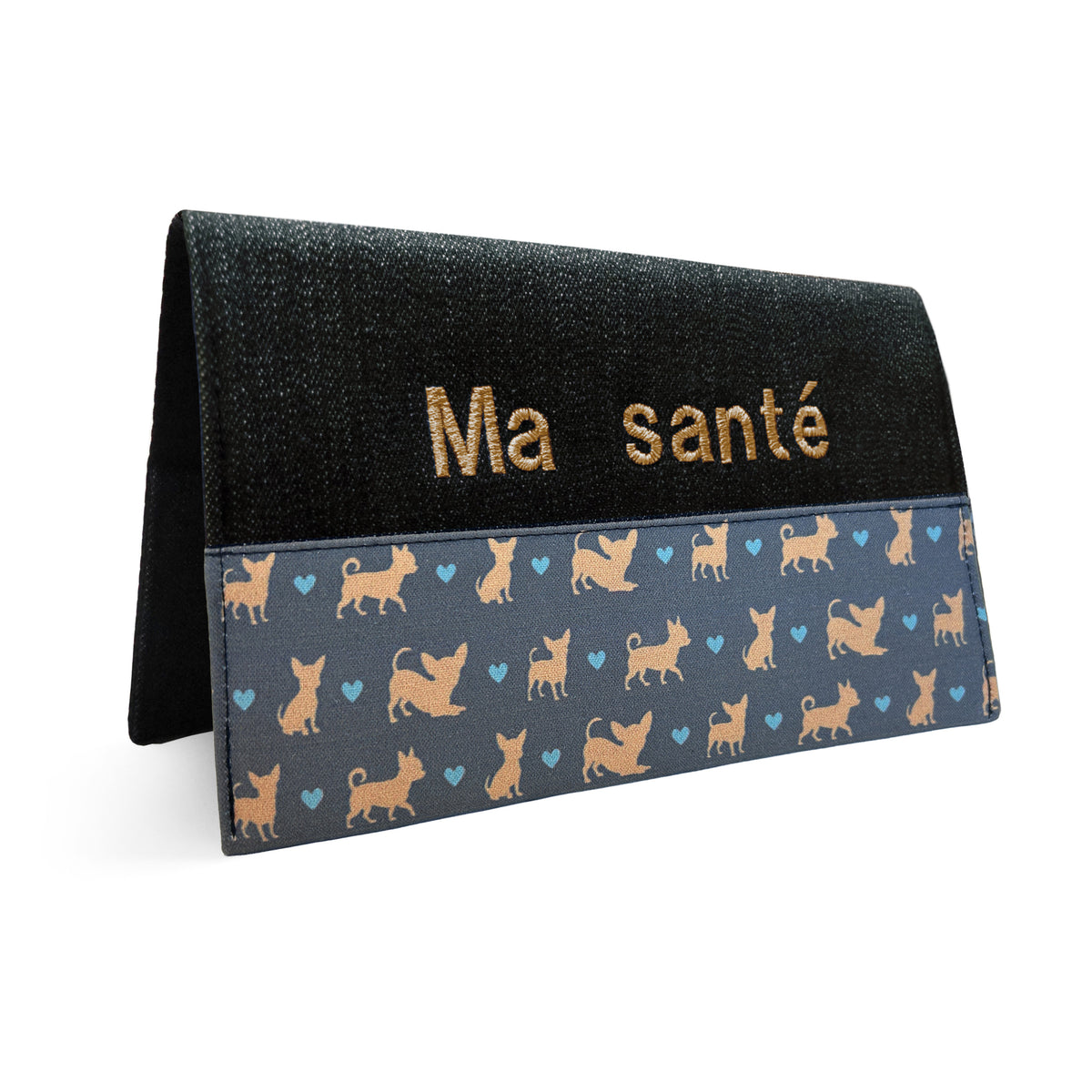 Protège carnet de santé personnalisé Lolikö Chihuahua gris